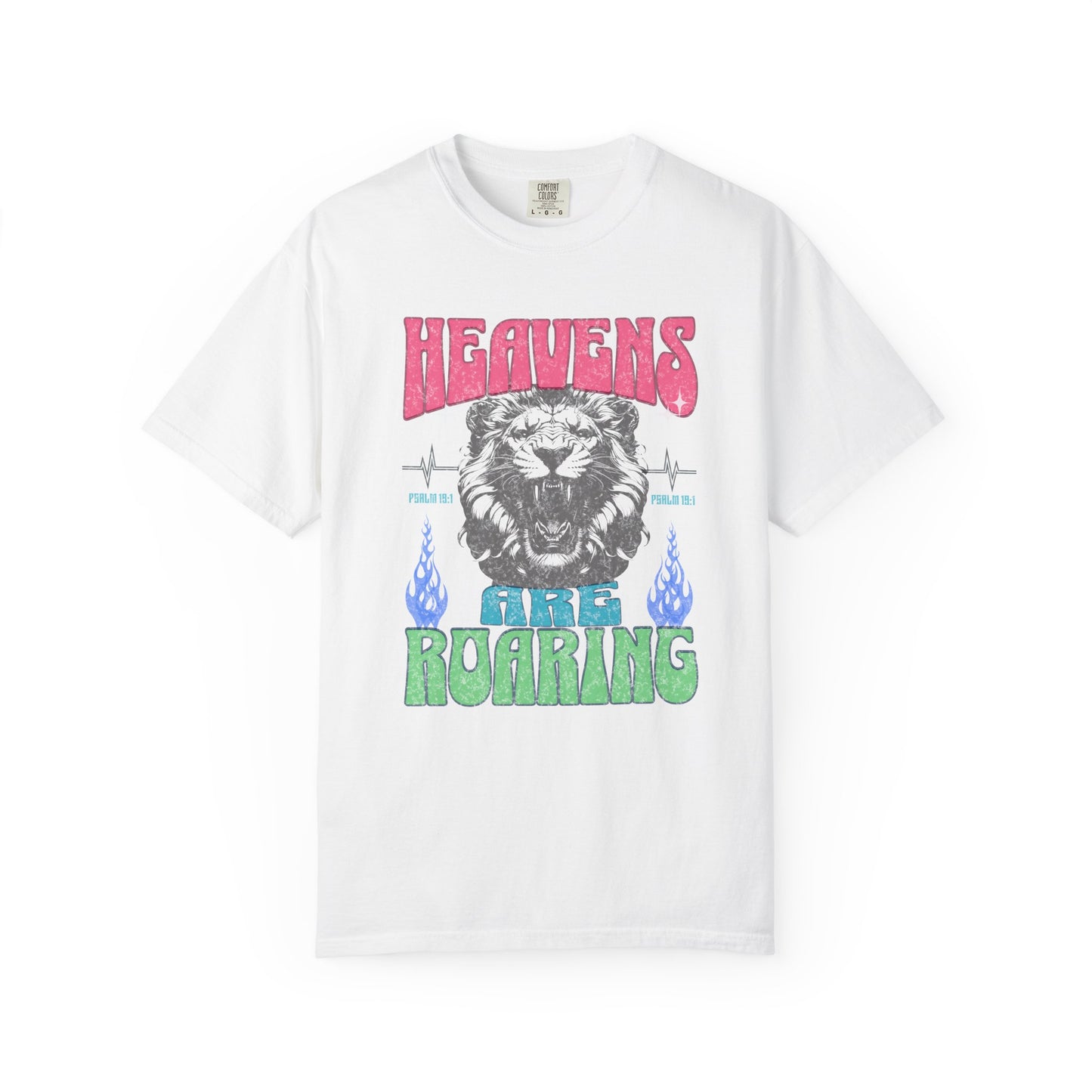 Heavens are Roaring Lion Shirt, Colorful Graphic, Crewneck, Christian Apparel, Faith, Church Wear