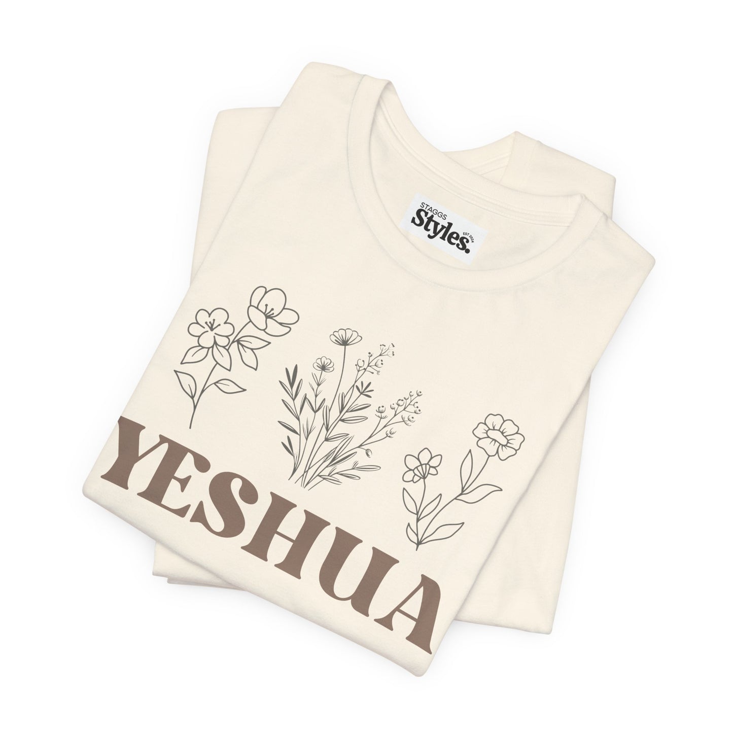 Yeshua Shirt, Christian Tee, Flower Graphic, Faith, Christian Clothing, Church Wear, Gift, Inspirational