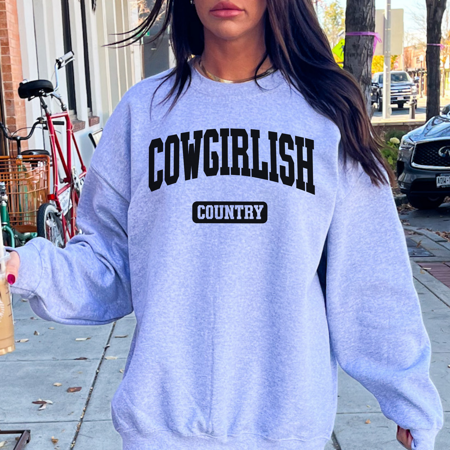 Cowgirlish Crew Neck Sweatshirt - Free Shipping, Soft, Cozy, Cotton, Country, Southern, Western Trend, Varsity Trend, Gift (18)