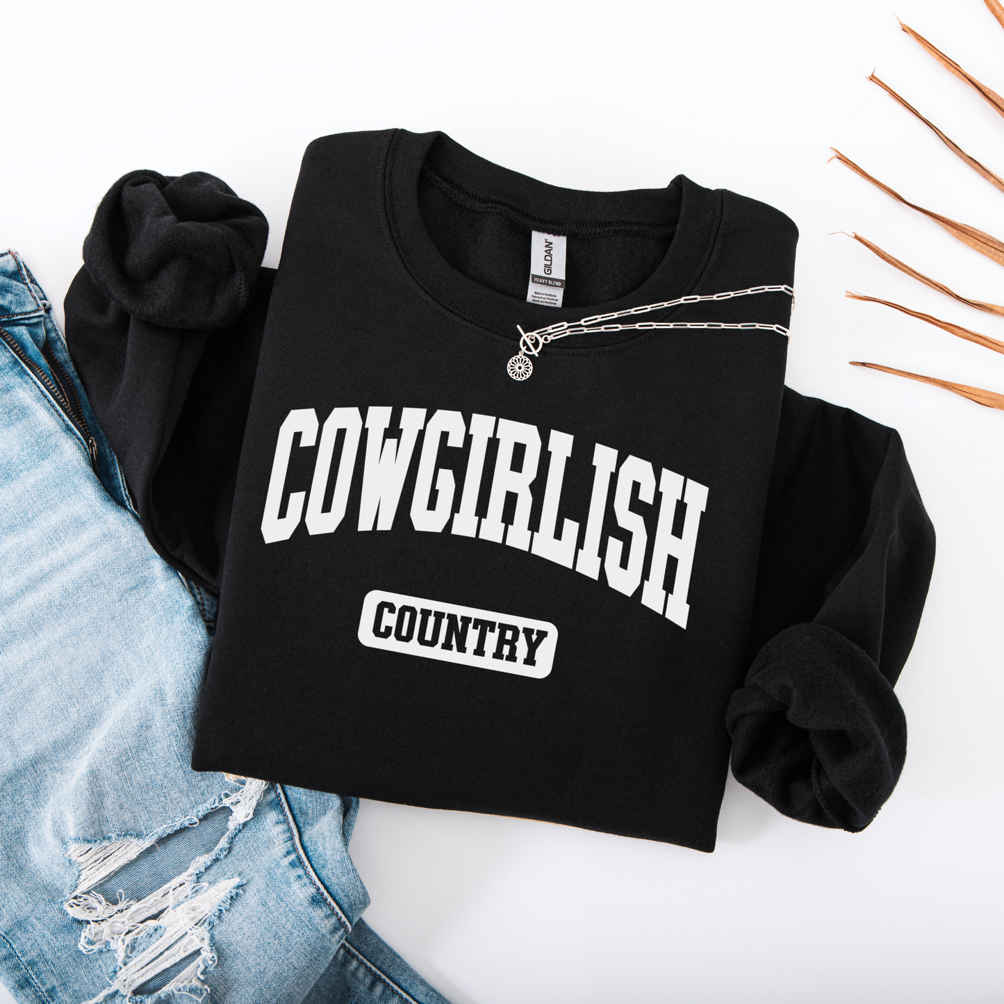 Cowgirlish Crew Neck Sweatshirt - Free Shipping, Soft, Cozy, Cotton, Country, Southern, Western Trend, Varsity Trend, Gift (18)