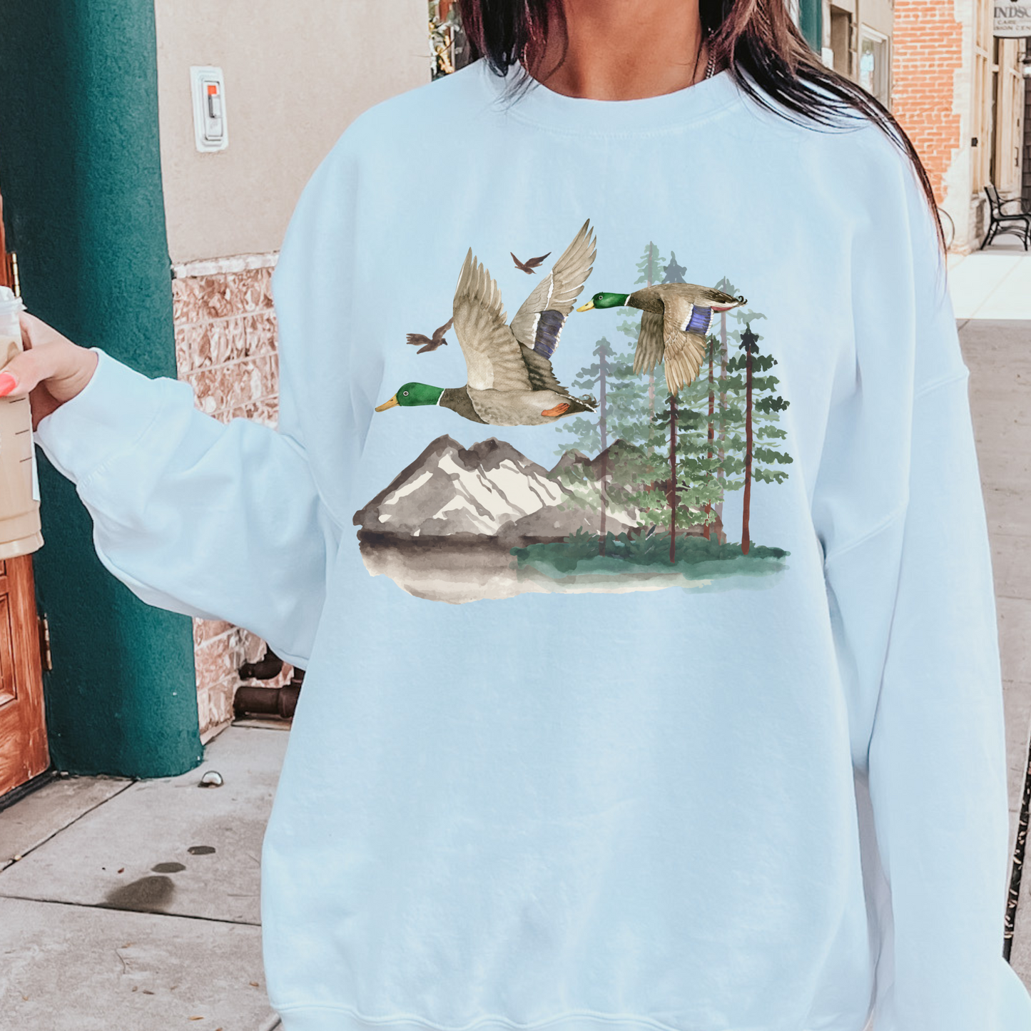 Duck Sweatshirt, Crew neck, Nature, Outdoors, Duck Hunt, Mallard, Cotton, Trendy, (34)