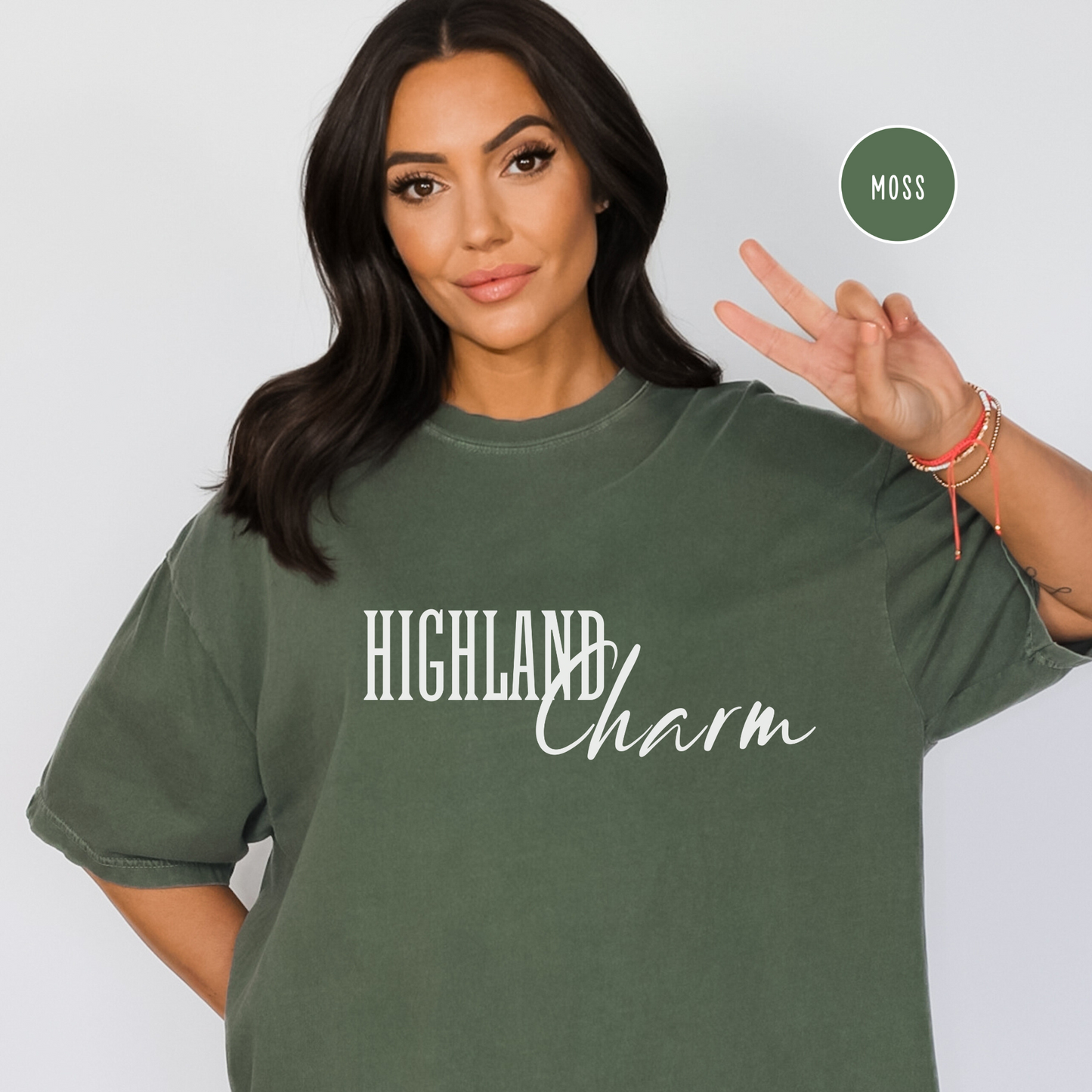 Highland Cow Charm Graphic T-shirt, Comfort Colors, Free Shipping, Western, USA (30)