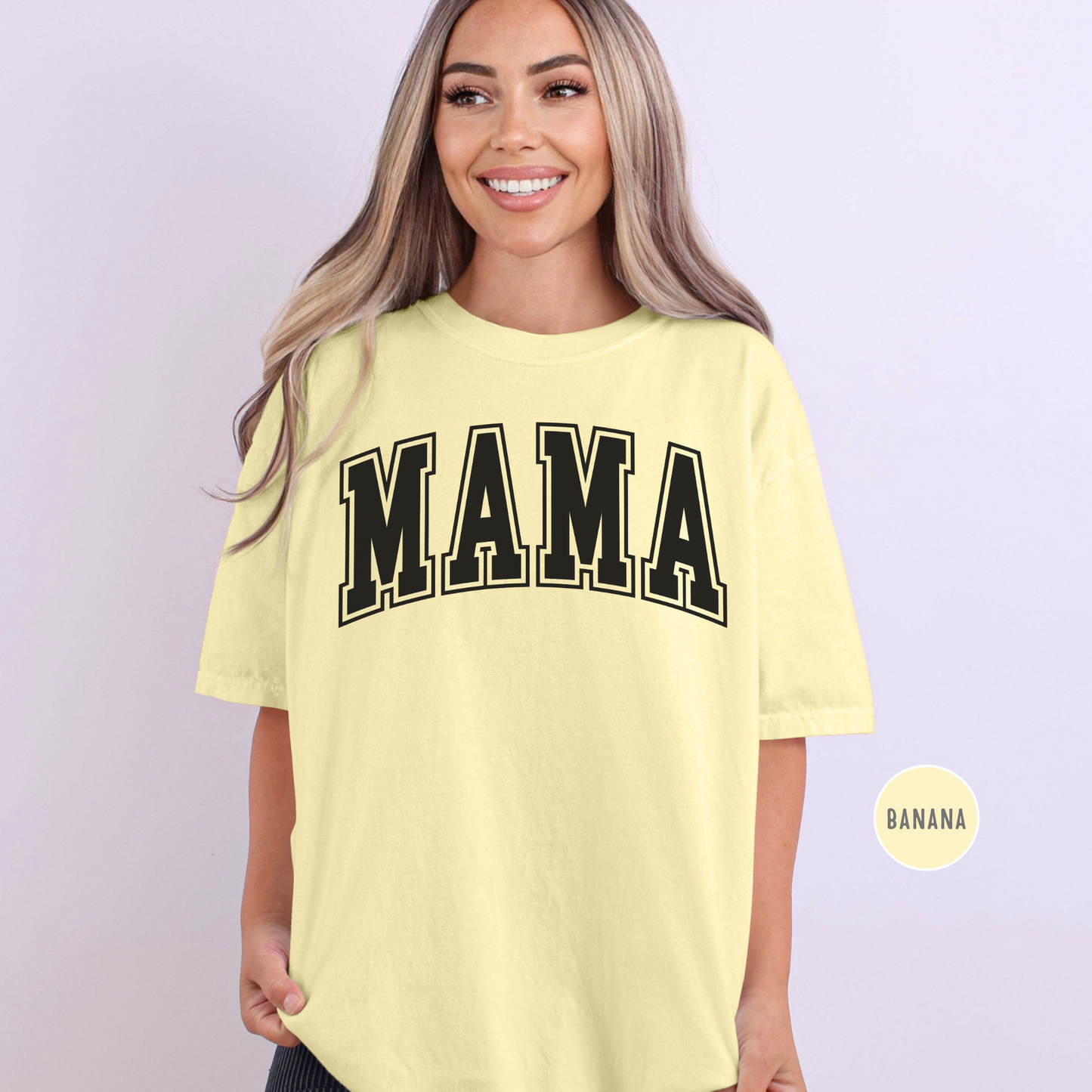Mama Shirt - Comfort Colors, Free Shipping, Mothers Day, Birthday Gift for Moms, Varsity (36)