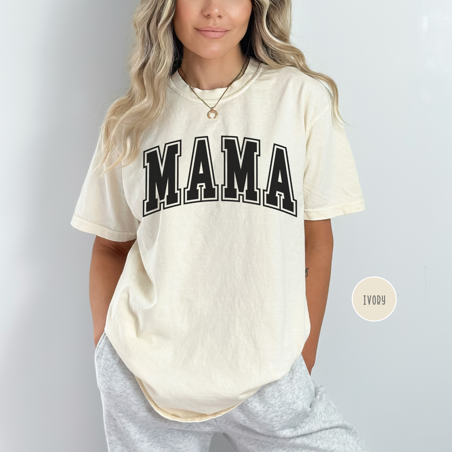 Mama Shirt - Comfort Colors, Free Shipping, Mothers Day, Birthday Gift for Moms, Varsity (36)