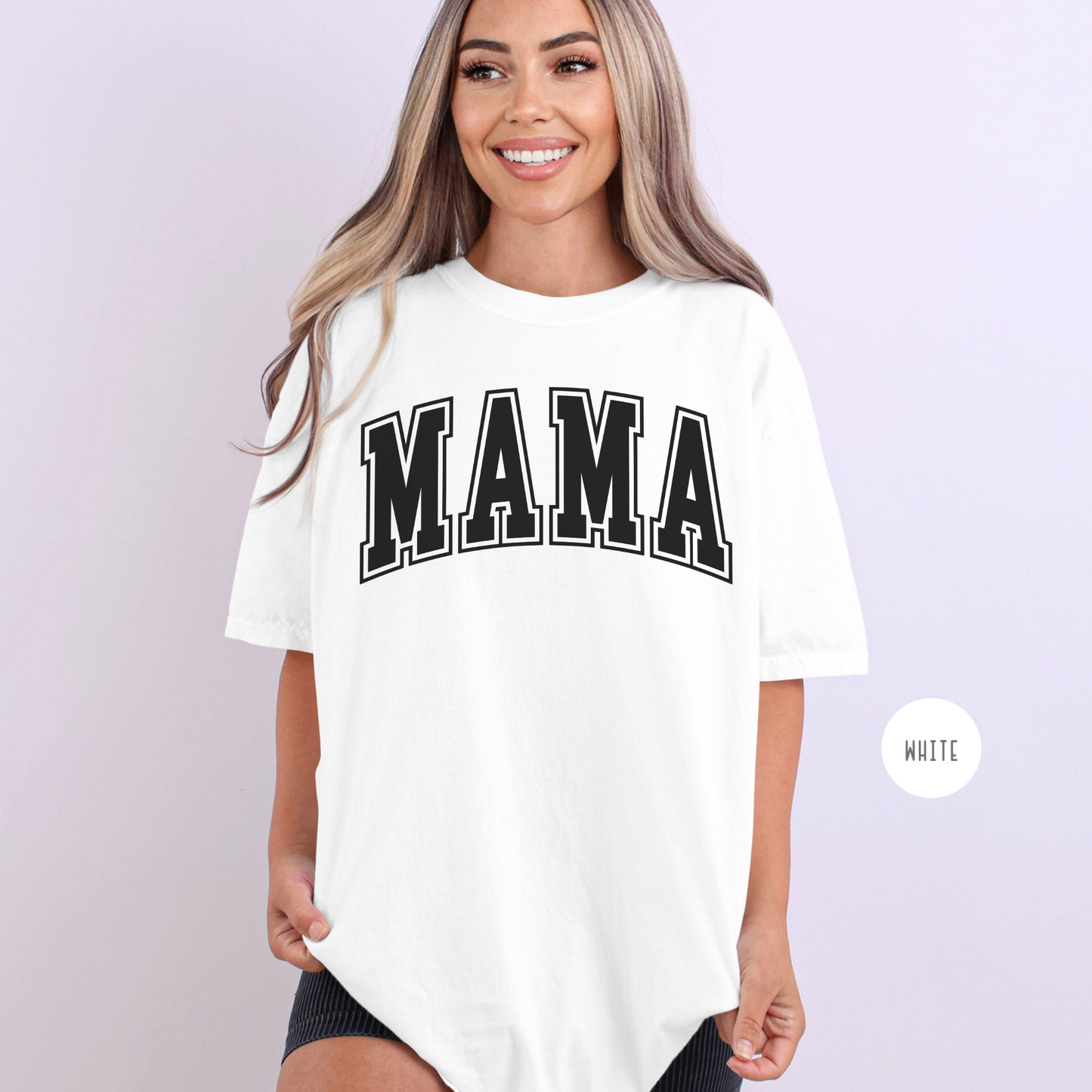 Mama Shirt - Comfort Colors, Free Shipping, Mothers Day, Birthday Gift for Moms, Varsity (36)
