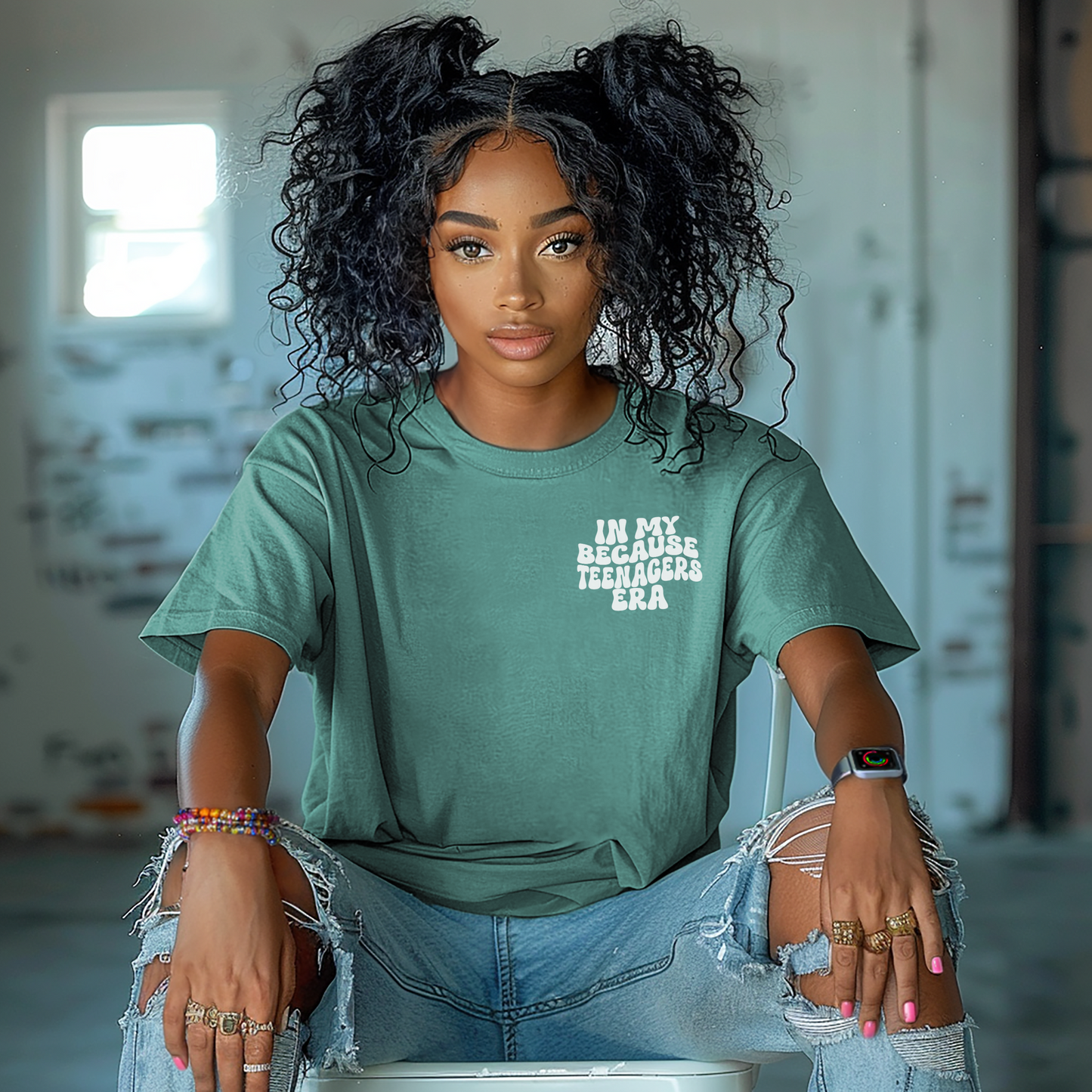 In My Because Teenagers Era Graphic Shirt, Comfort Colors, Trendy, Wavy Font, Mom Gift