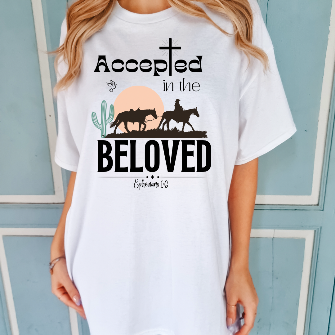 Accepted in the Beloved Shirt, Bella Canvas, Christian, Bible, Faith, Church (09)