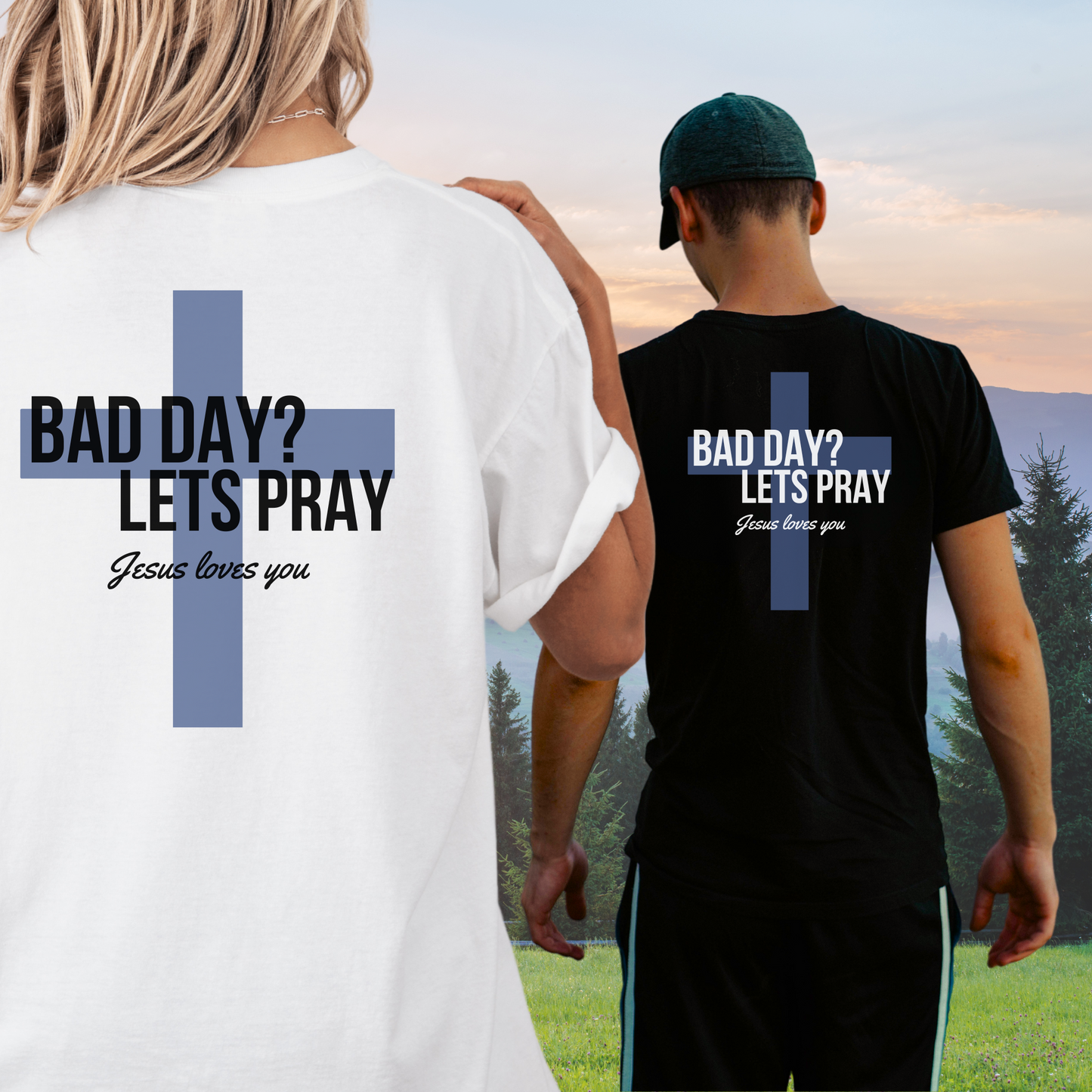 Bad Day? Let's Pray Unisex Shirt, Custom Comfort Colors Material, Faith, Inspirational Tee, Christian Tee, Church Wear