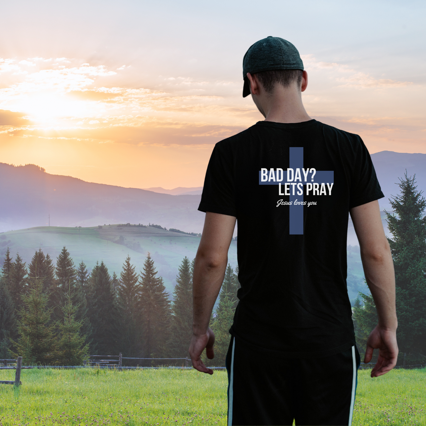 Bad Day? Let's Pray Unisex Shirt, Custom Comfort Colors Material, Faith, Inspirational Tee, Christian Tee, Church Wear