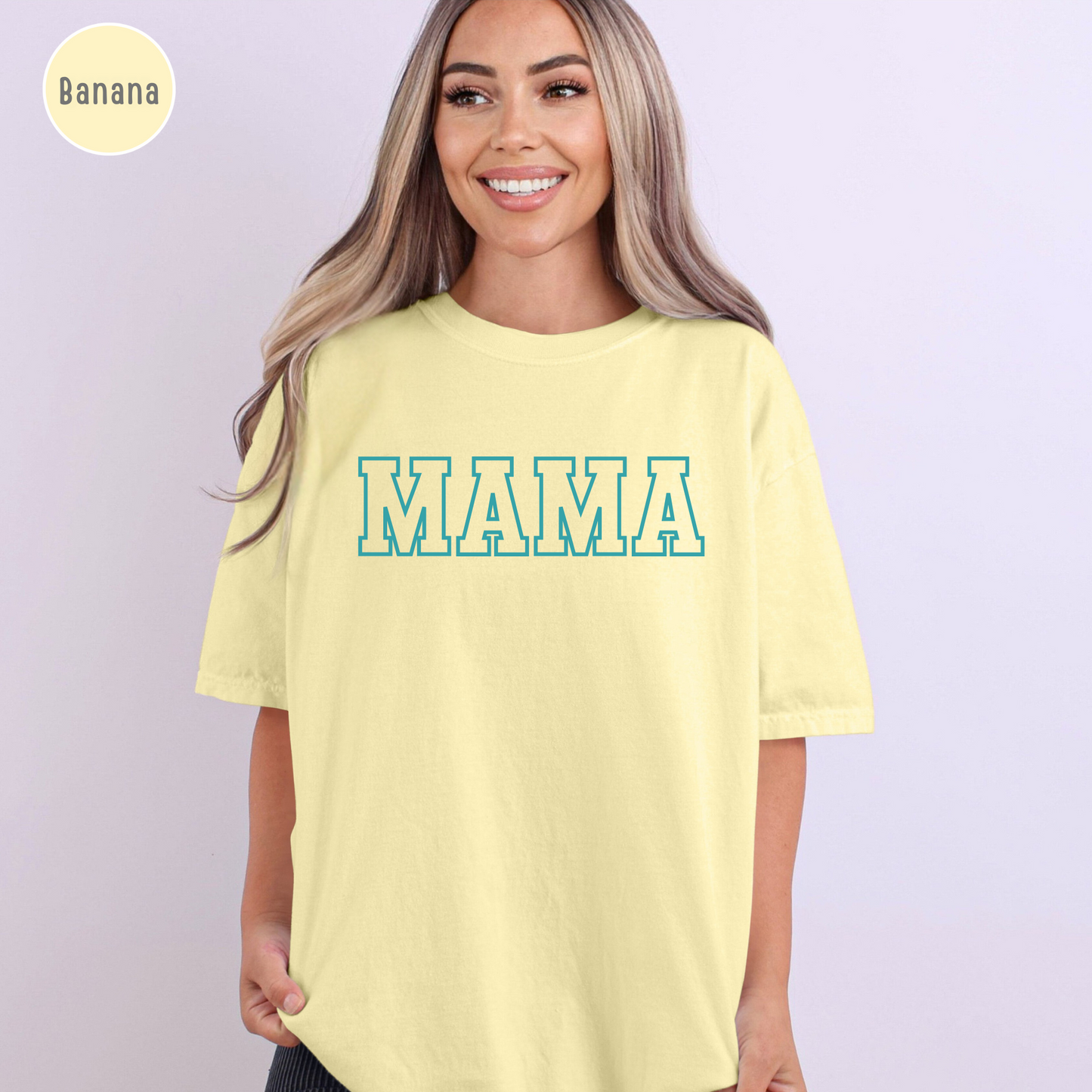 Mama Shirt, Custom Comfort Colors Material, Summer Tee, Bright Colorful Tee, Gift, Mother's Day
