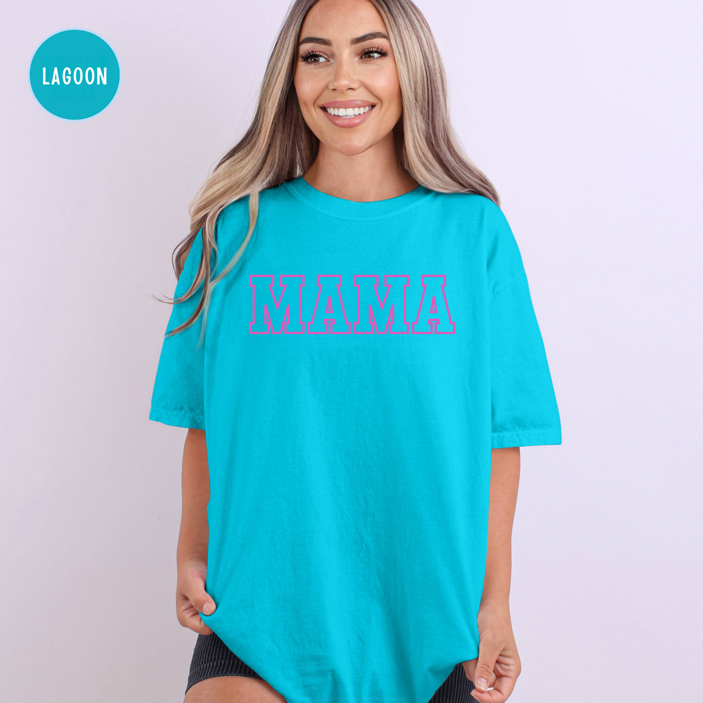 Mama Shirt, Custom Comfort Colors Material, Summer Tee, Bright Colorful Tee, Gift, Mother's Day