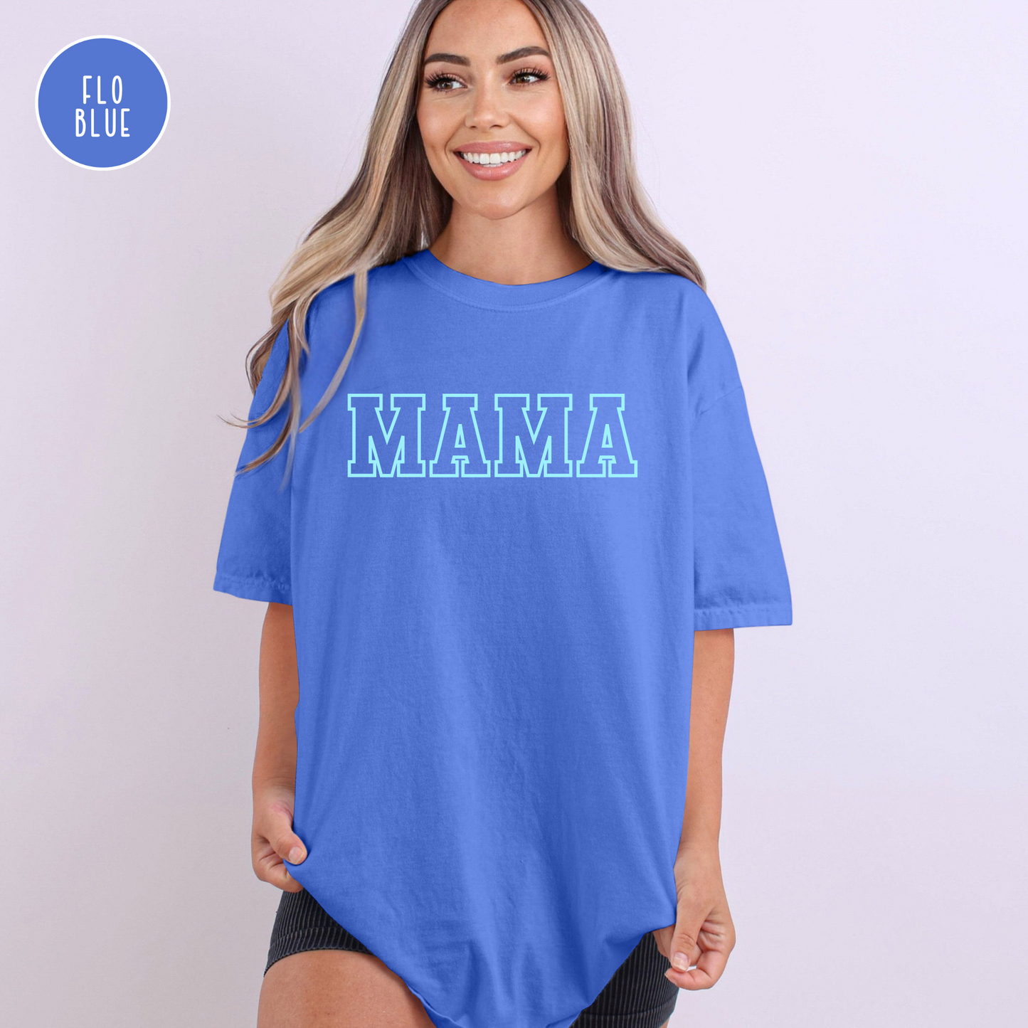 Mama Shirt, Custom Comfort Colors Material, Summer Tee, Bright Colorful Tee, Gift, Mother's Day