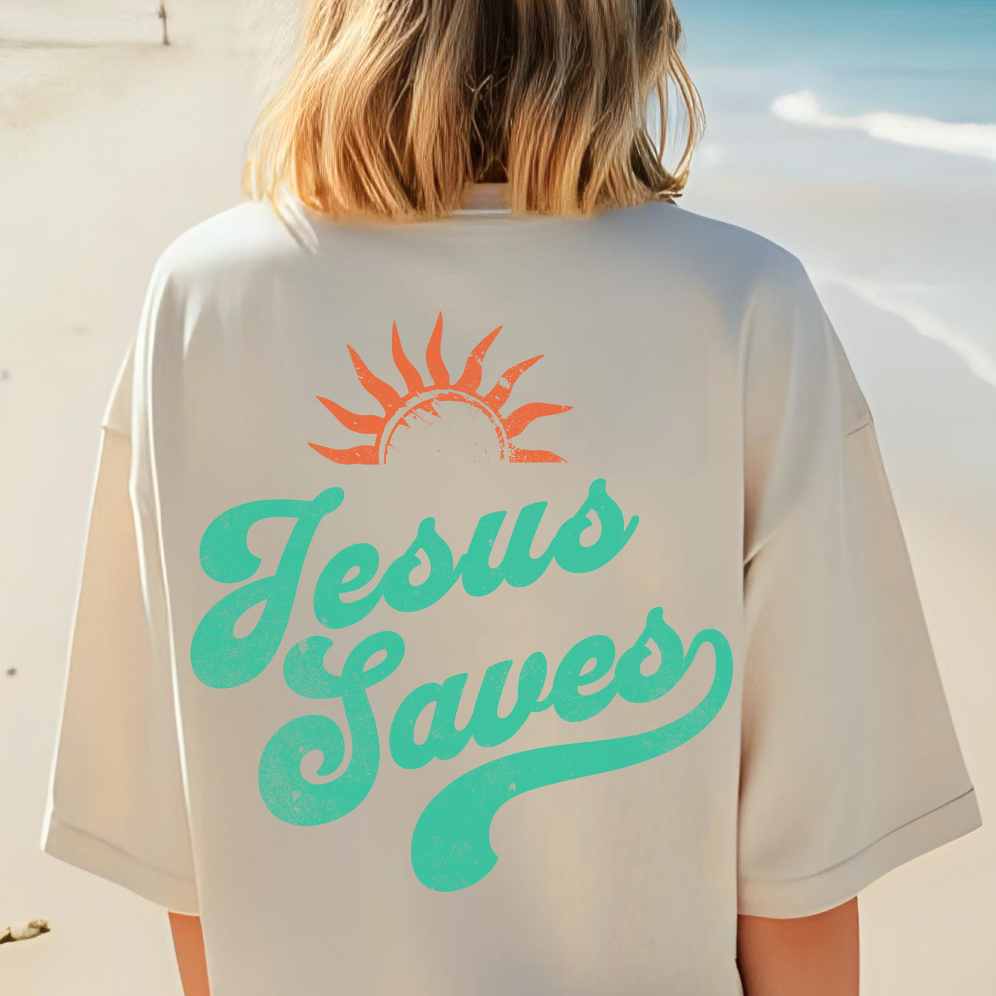Jesus Saves Tee, Christian Tee, Church Wear, Vacation Tee, Summer Cotton T-shirt
