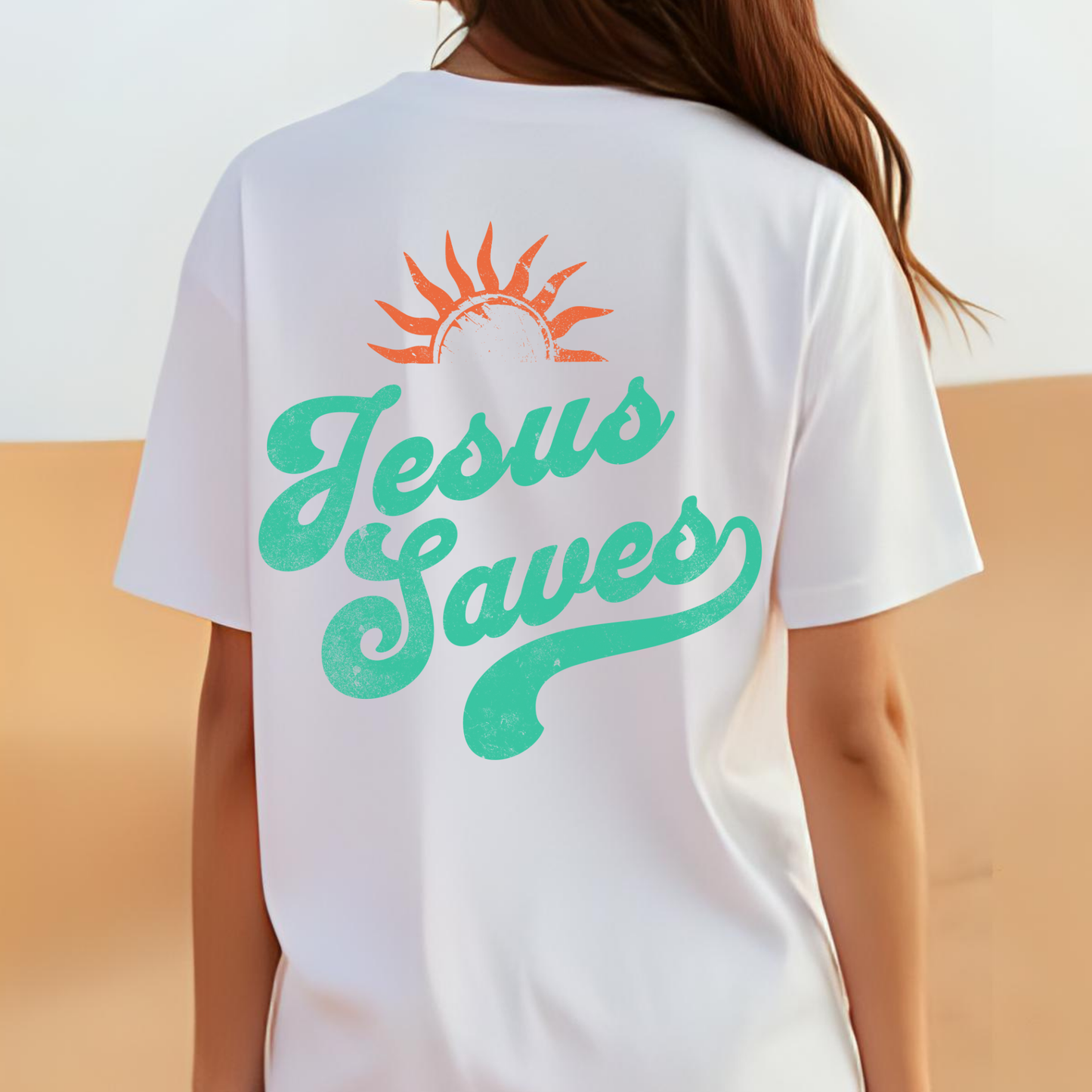 Jesus Saves Tee, Christian Tee, Church Wear, Vacation Tee, Summer Cotton T-shirt