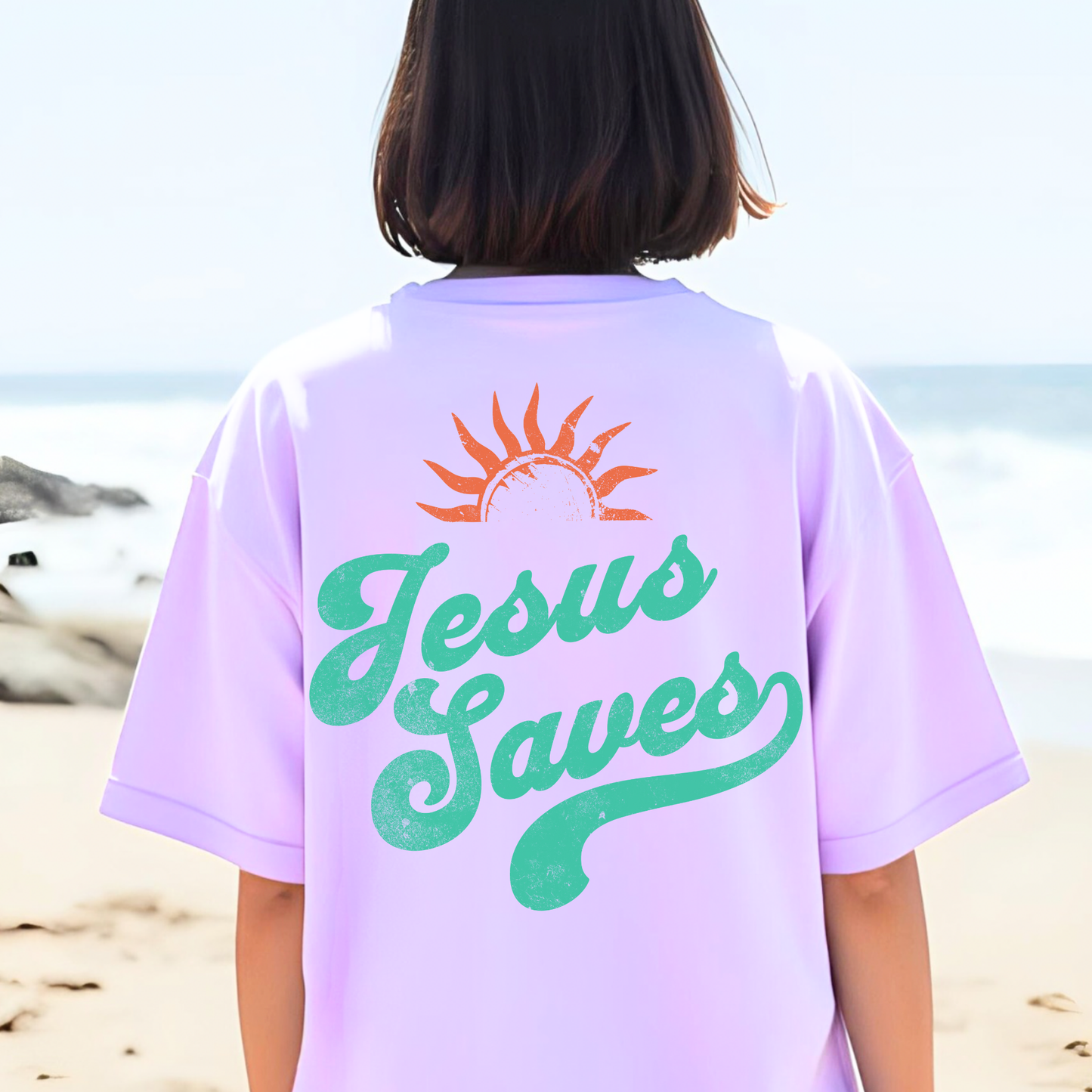 Jesus Saves Tee, Christian Tee, Church Wear, Vacation Tee, Summer Cotton T-shirt