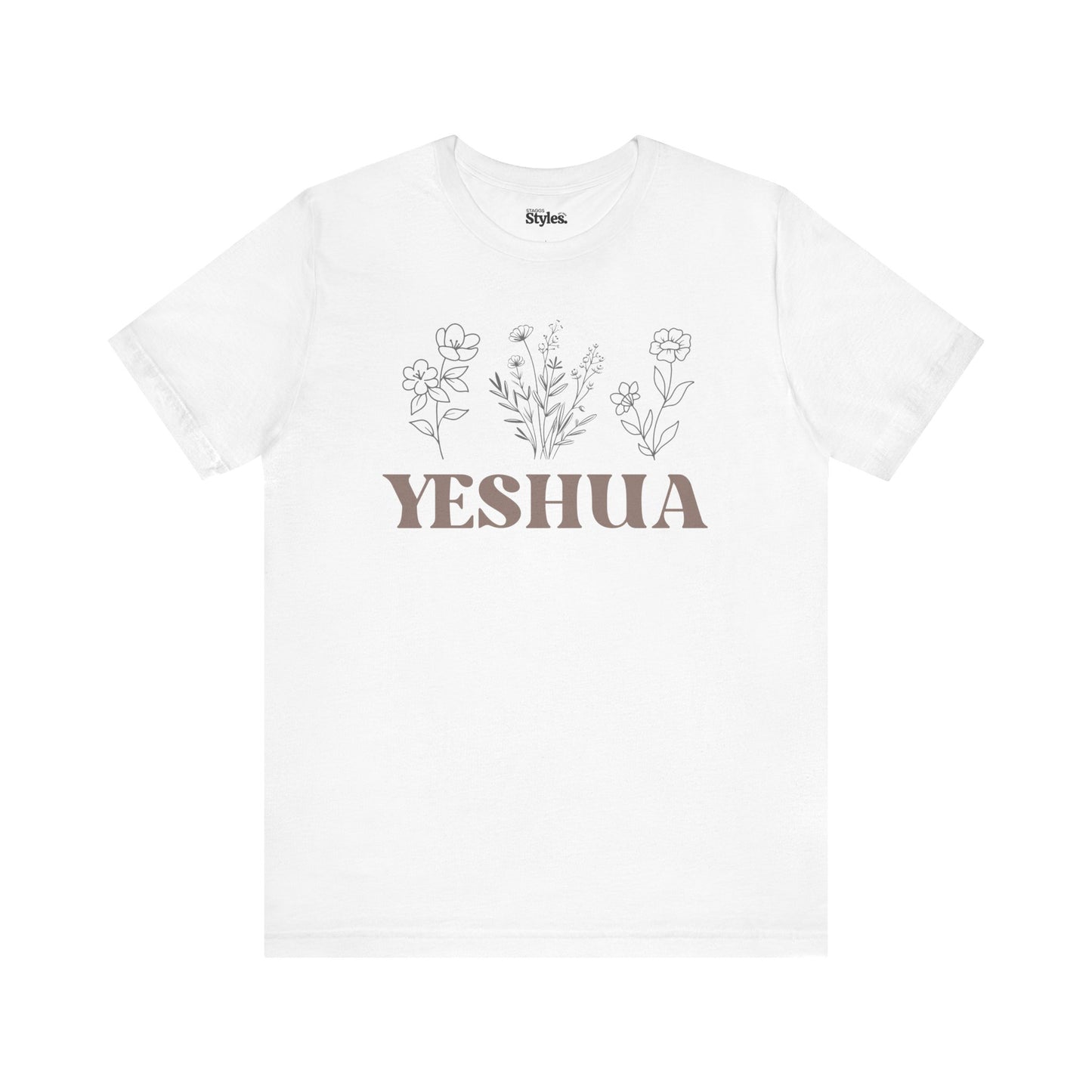 Yeshua Shirt, Christian Tee, Flower Graphic, Faith, Christian Clothing, Church Wear, Gift, Inspirational