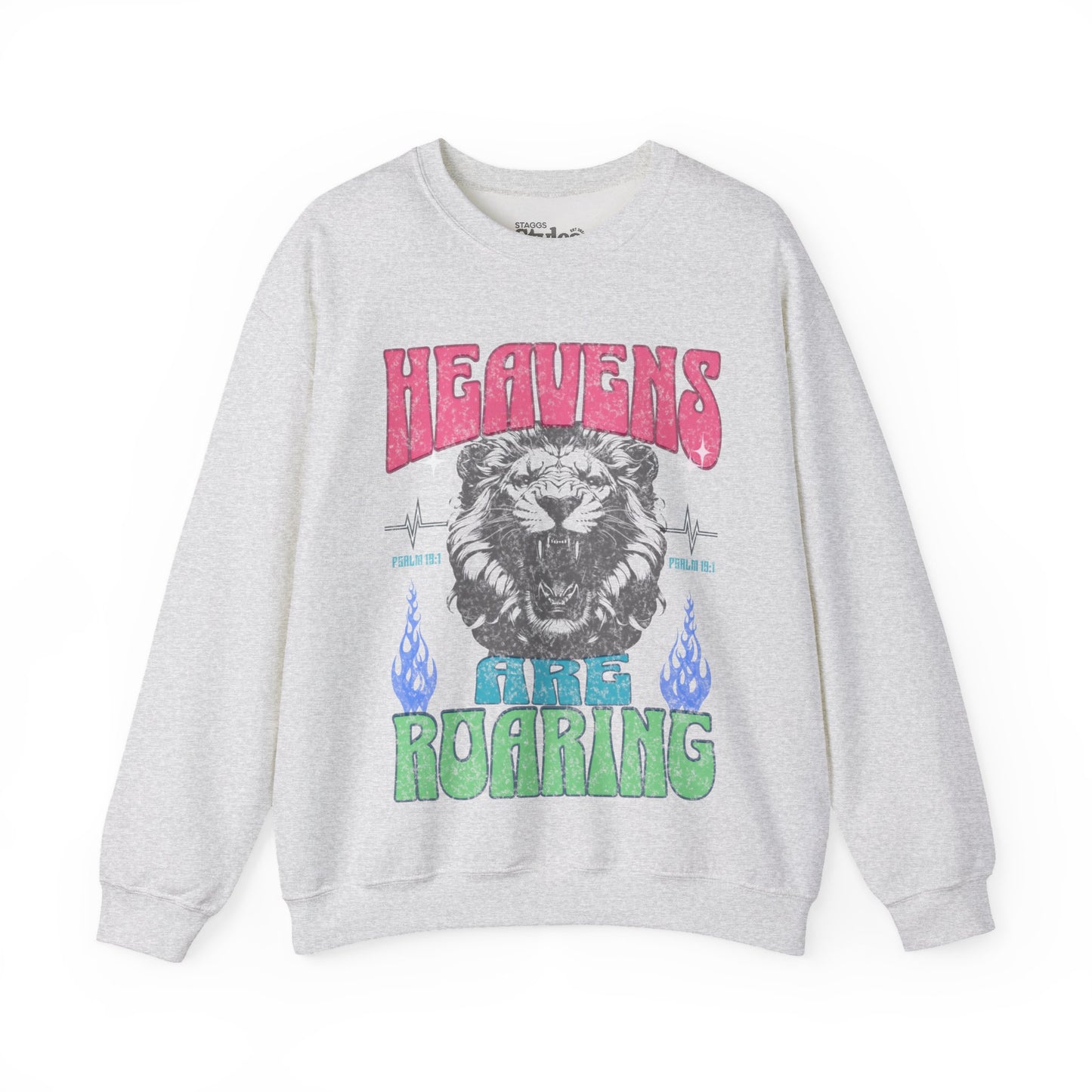 Heaven's Roaring Lion Graphic Sweatshirt, Cozy Crew, Christian Clothing, Casual Wear