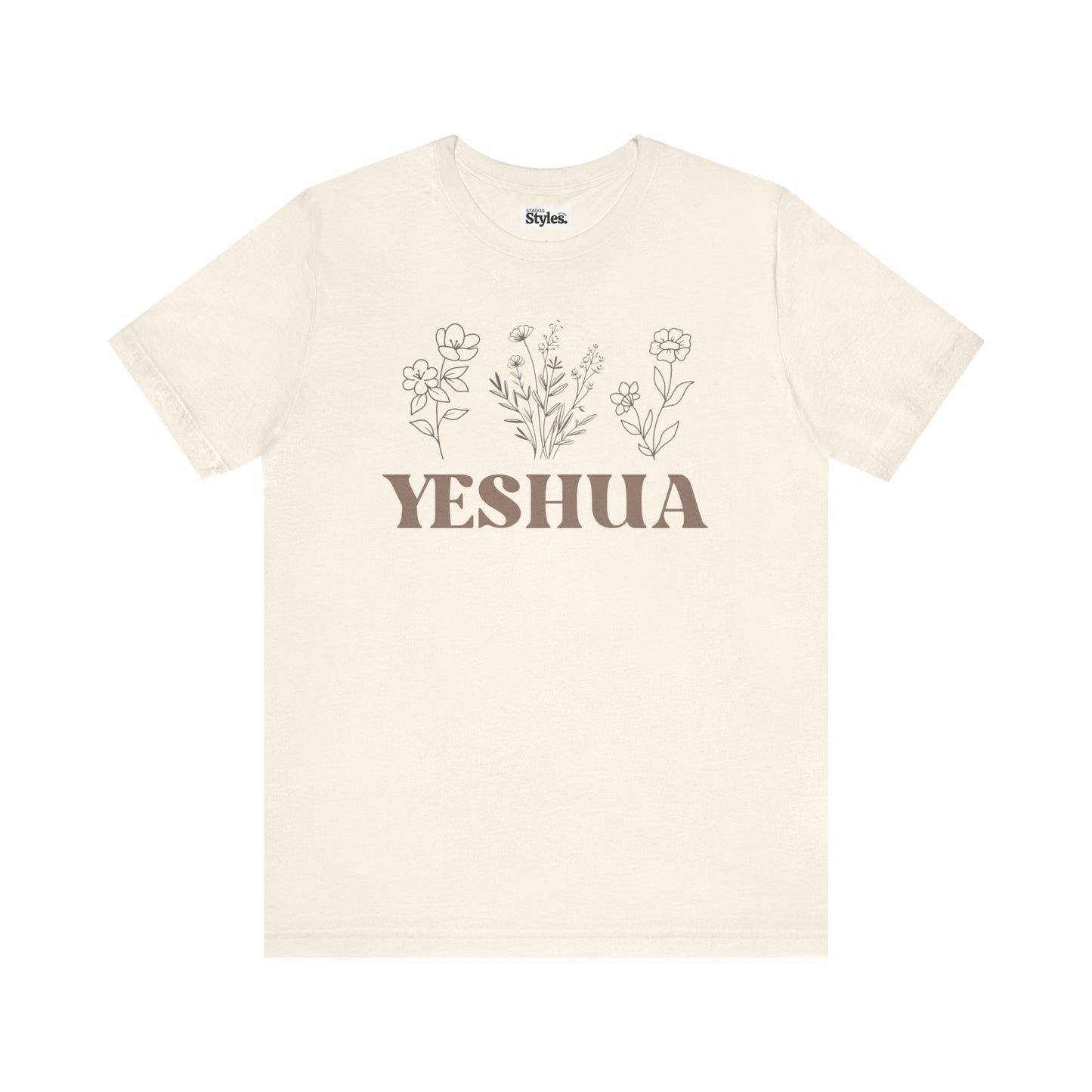 Yeshua Shirt, Christian Tee, Flower Graphic, Faith, Christian Clothing, Church Wear, Gift, Inspirational