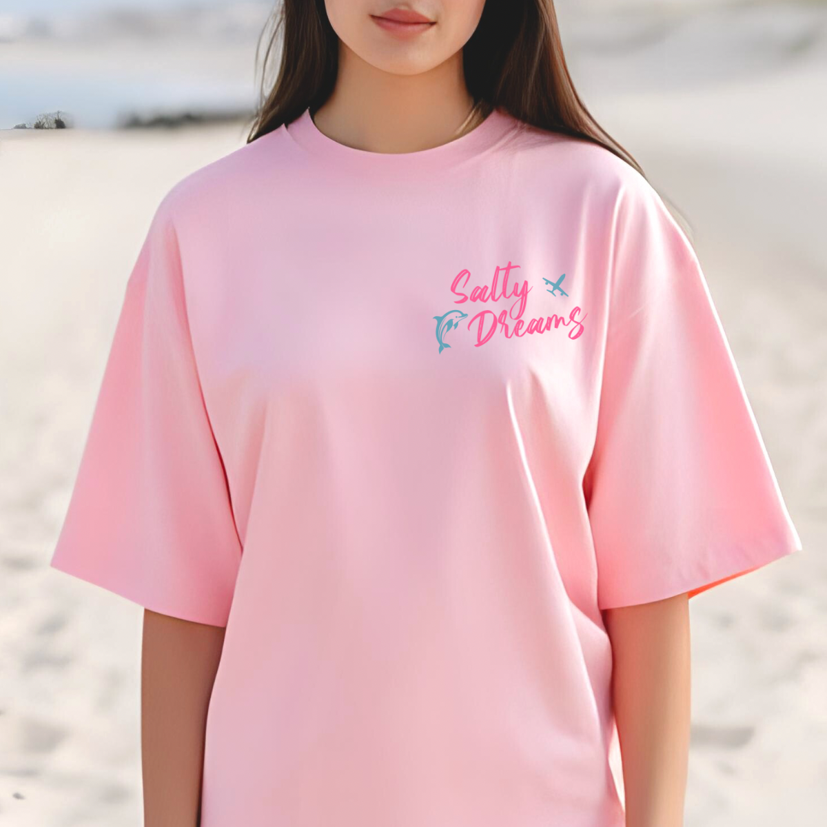 Salty Dreams Shirt, Summer, Ocean, Beach, Dolphin, Palm Tree, Vacation Tee