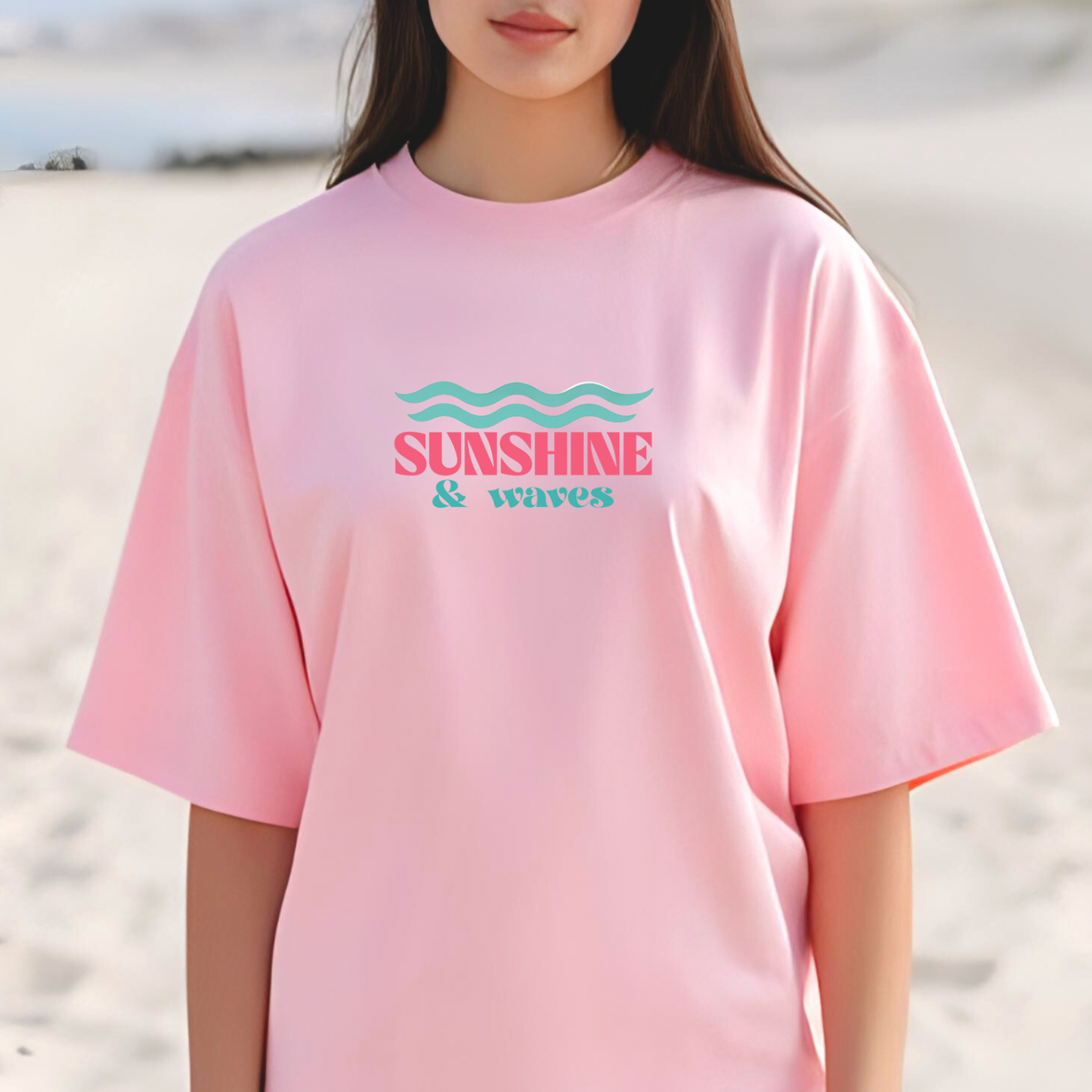 Summer Waves Shirt, Beach, Palm Tree Tee, Summer, Sunshine, Ocean, Tropical, Vacay Tee, Graphic T-Shirt