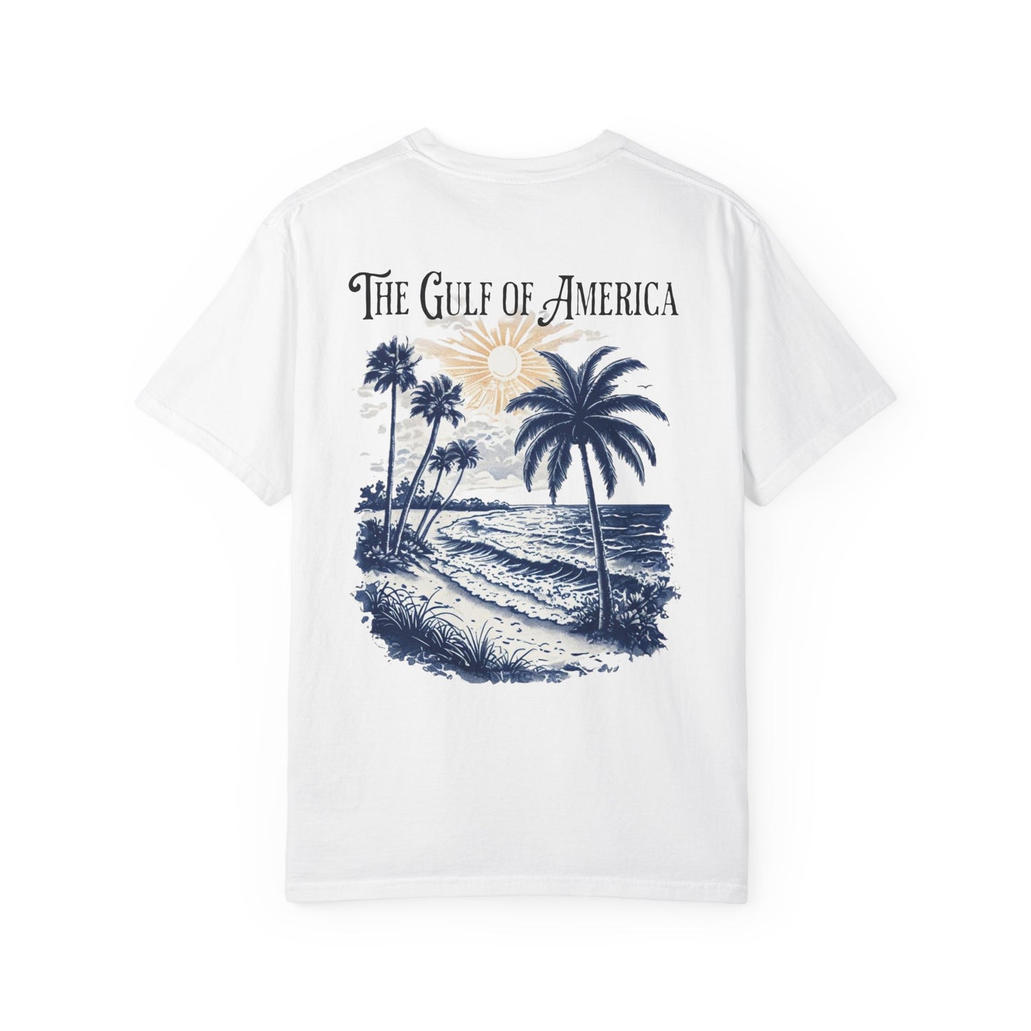Gulf of America Men’s T-shirt, Unisex Garment-Dyed Tee, Nautical Summer Clothing, Travel Souvenir, Beach Lovers Gift