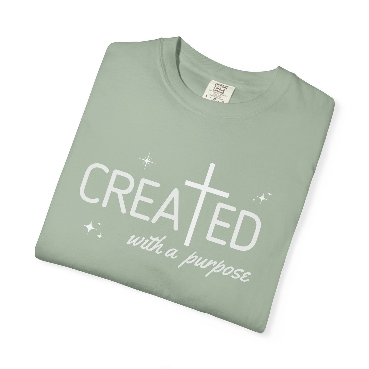 Created With a Purpose Shirt, Graphic Tee, Aesthetic Cross Tee, Faith, Christian T-Shirt, Soft Cotton Shirt