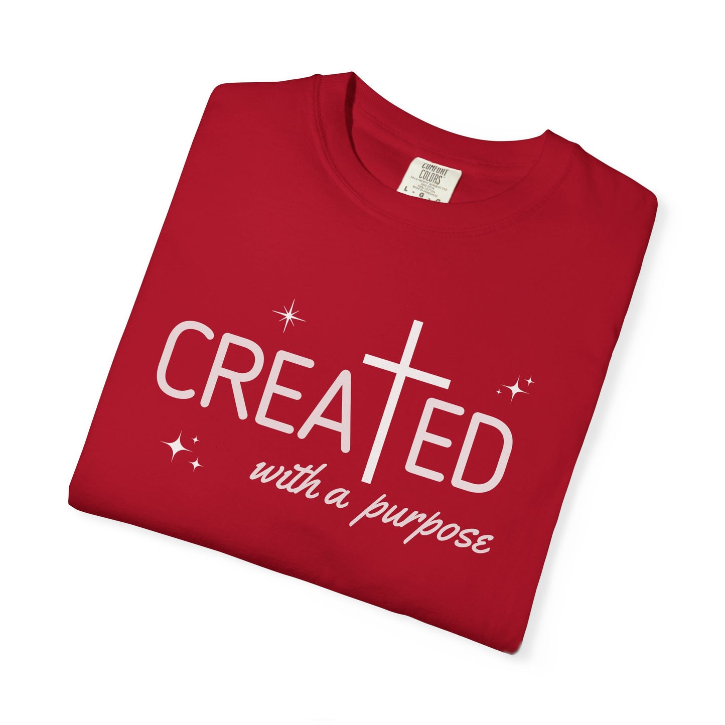 Created With a Purpose Shirt, Graphic Tee, Aesthetic Cross Tee, Faith, Christian T-Shirt, Soft Cotton Shirt