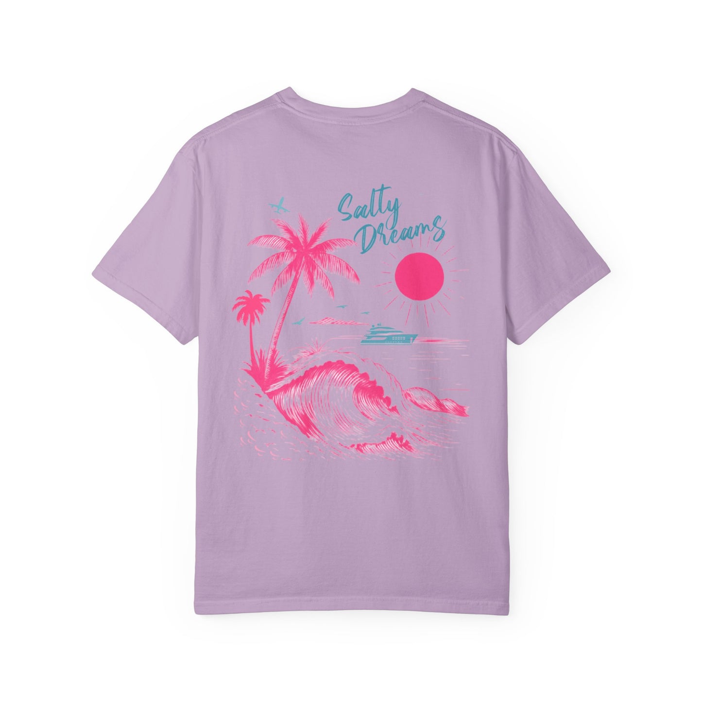 Salty Dreams Shirt, Summer, Ocean, Beach, Dolphin, Palm Tree, Vacation Tee