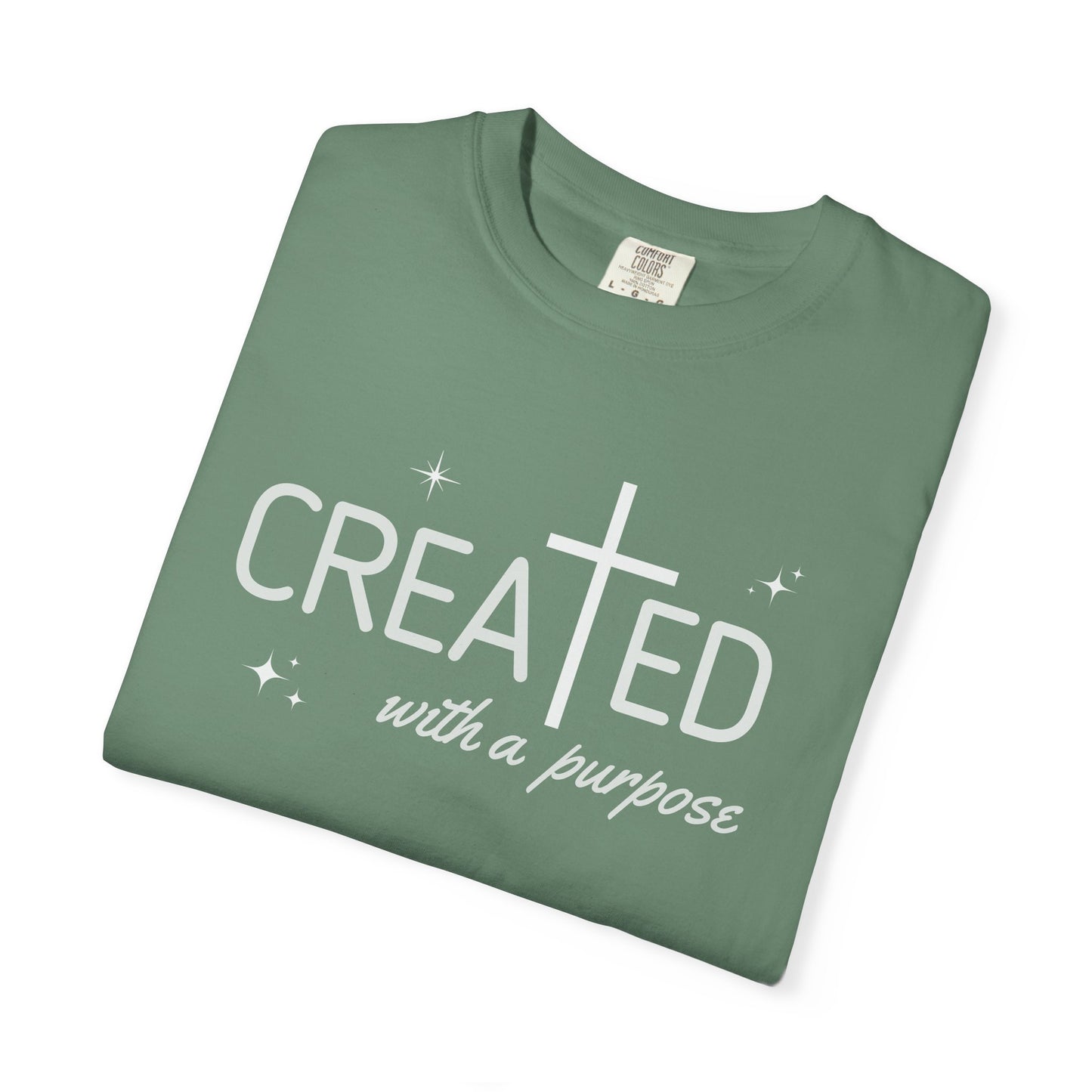 Created With a Purpose Shirt, Graphic Tee, Aesthetic Cross Tee, Faith, Christian T-Shirt, Soft Cotton Shirt