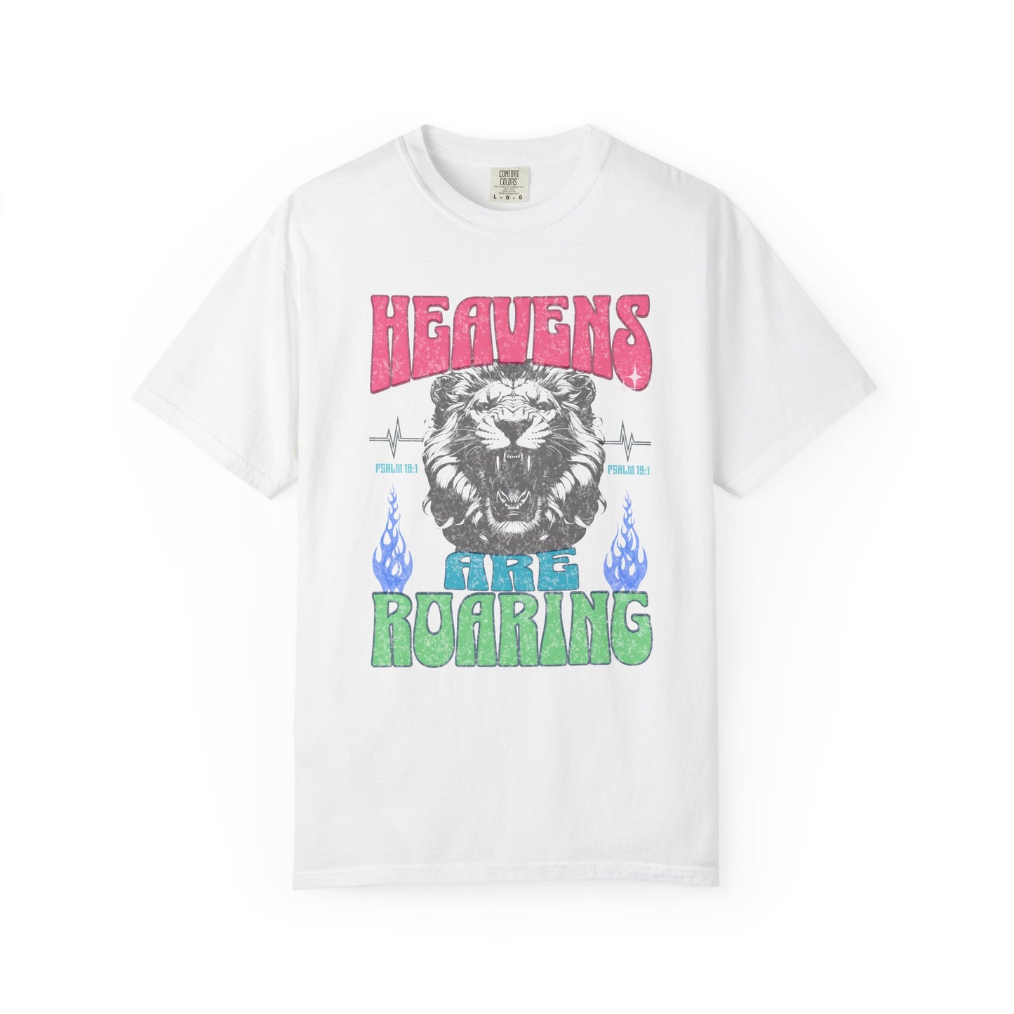 Heavens are Roaring Lion Shirt, Colorful Graphic Tee, Christian Apparel, Faith, Church Wear