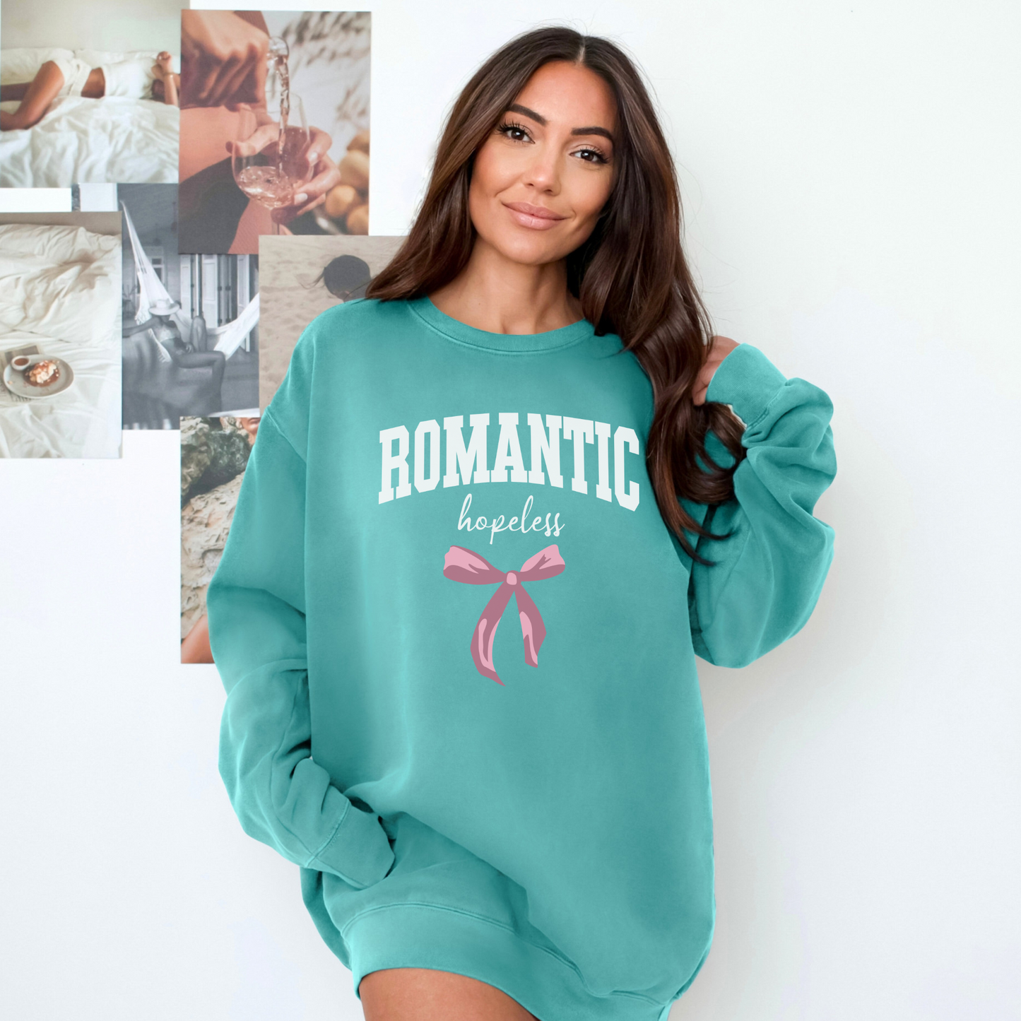 Hopeless Romantic Sweatshirt, Comfort Colors Crew Neck, Free Shipping, Book Lover, Novel Fan, Drama, Gift Trend (19)