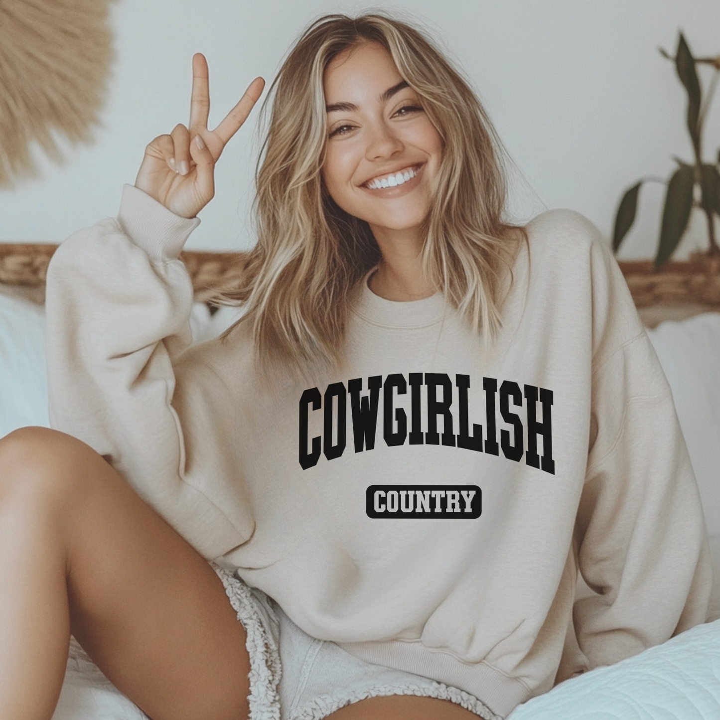 Cowgirlish Crew Neck Sweatshirt - Free Shipping, Soft, Cozy, Cotton, Country, Southern, Western Trend, Varsity Trend, Gift (18)