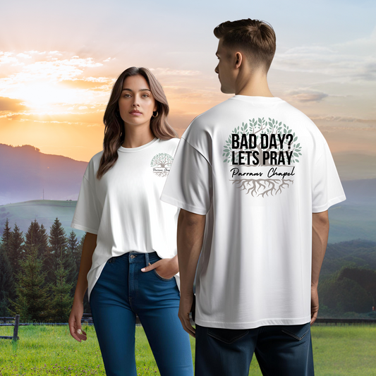 Bad Day? Let's Pray Unisex Tall T-Shirt – Inspirational Design for Comfort and Faith, Christian, Church, Tall Size
