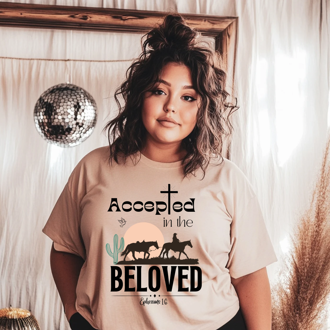 Accepted in the Beloved Shirt, Bella Canvas, Christian, Bible, Faith, Church (09)