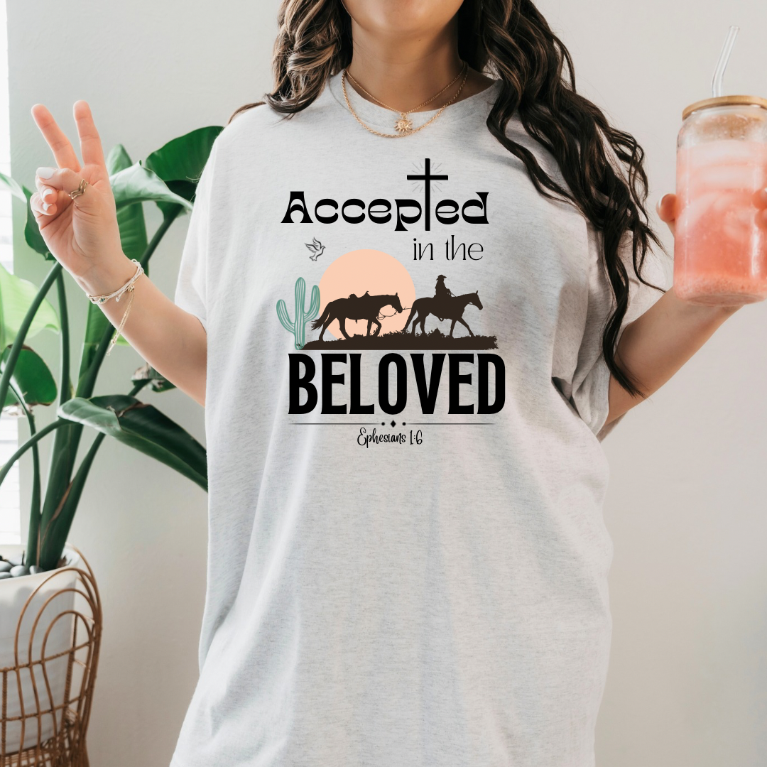 Accepted in the Beloved Shirt, Bella Canvas, Christian, Bible, Faith, Church (09)