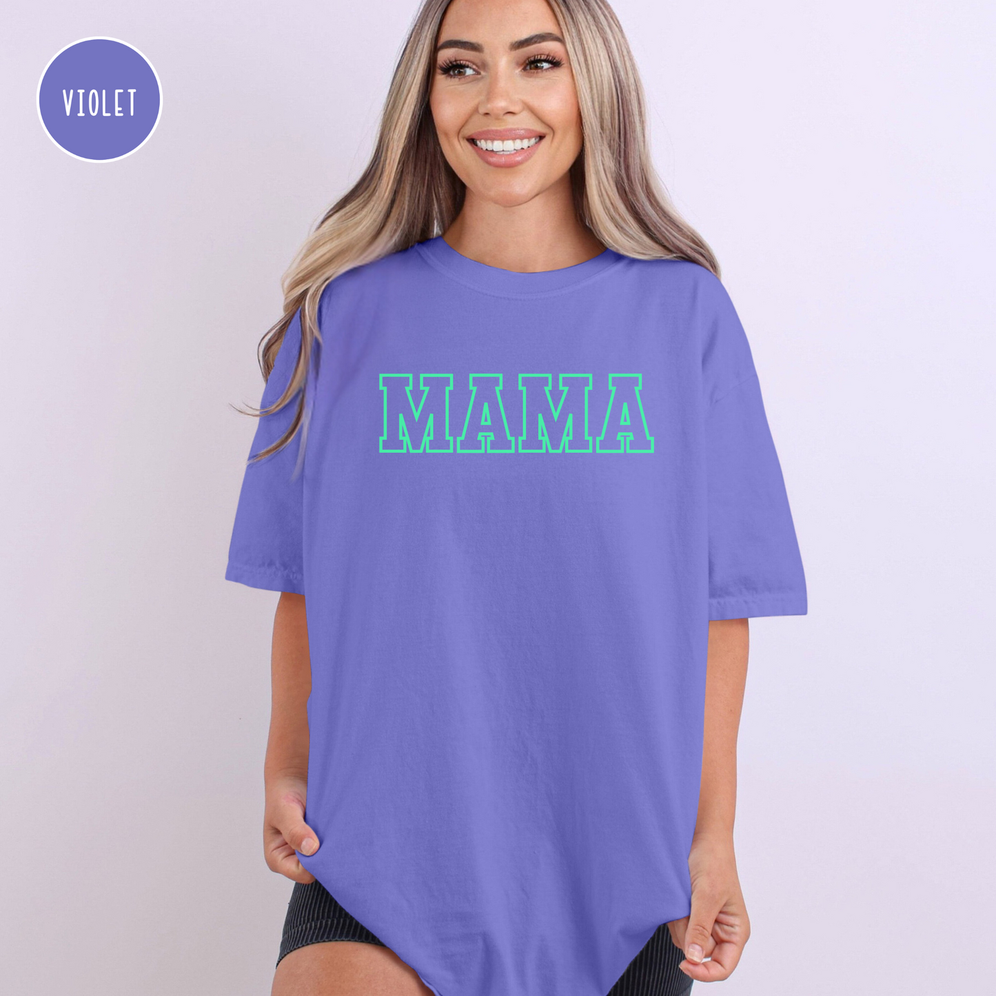 Mama Shirt, Custom Comfort Colors Material, Summer Tee, Bright Colorful Tee, Gift, Mother's Day