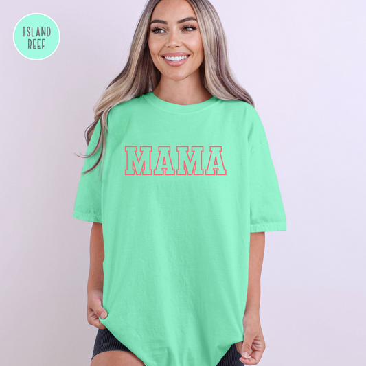 Mama Shirt, Custom Comfort Colors Material, Summer Tee, Bright Colorful Tee, Gift, Mother's Day