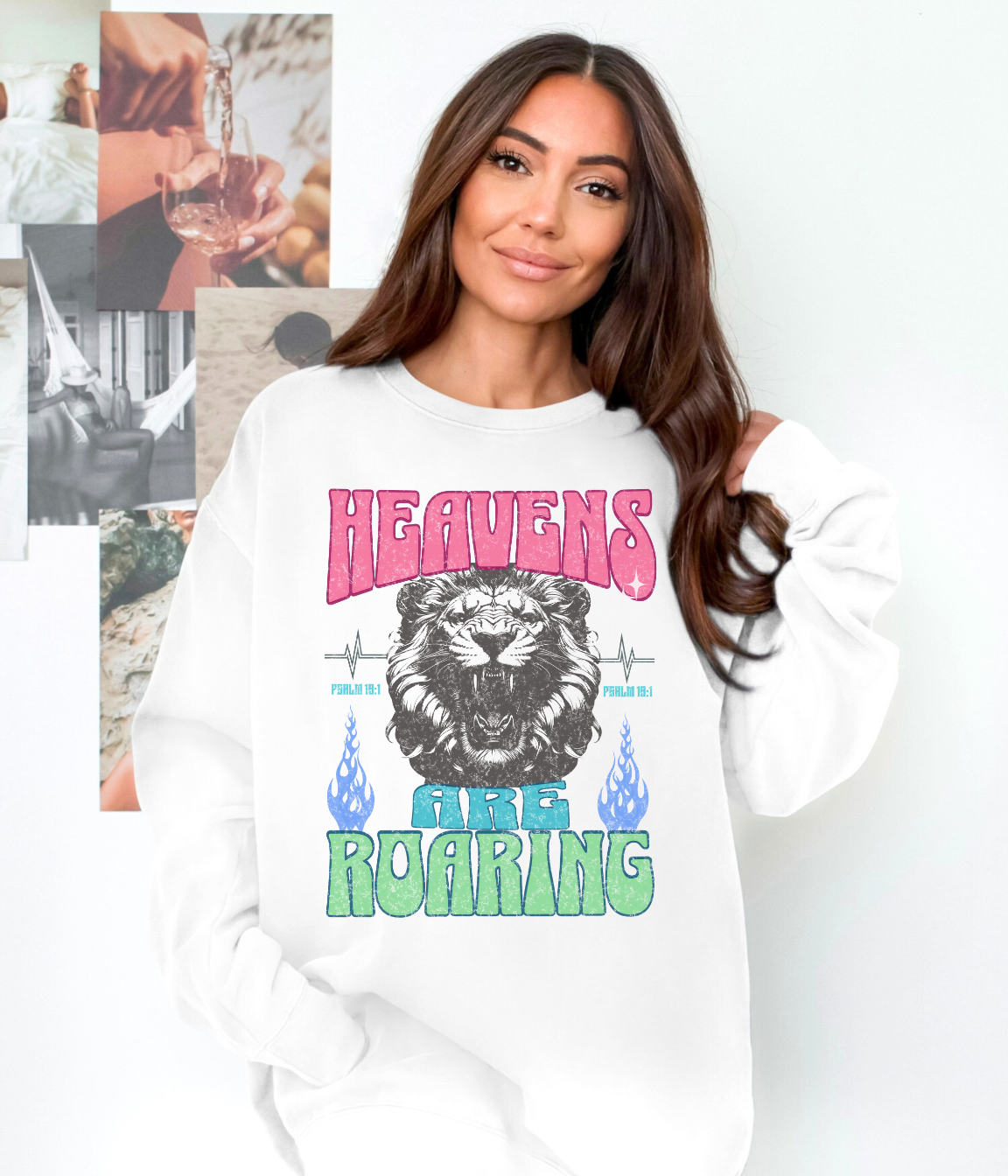 Heavens Roaring Lion Custom Comfort Colors Graphic Sweatshirt, Christian, Cotton, Cozy, Soft, Colorful