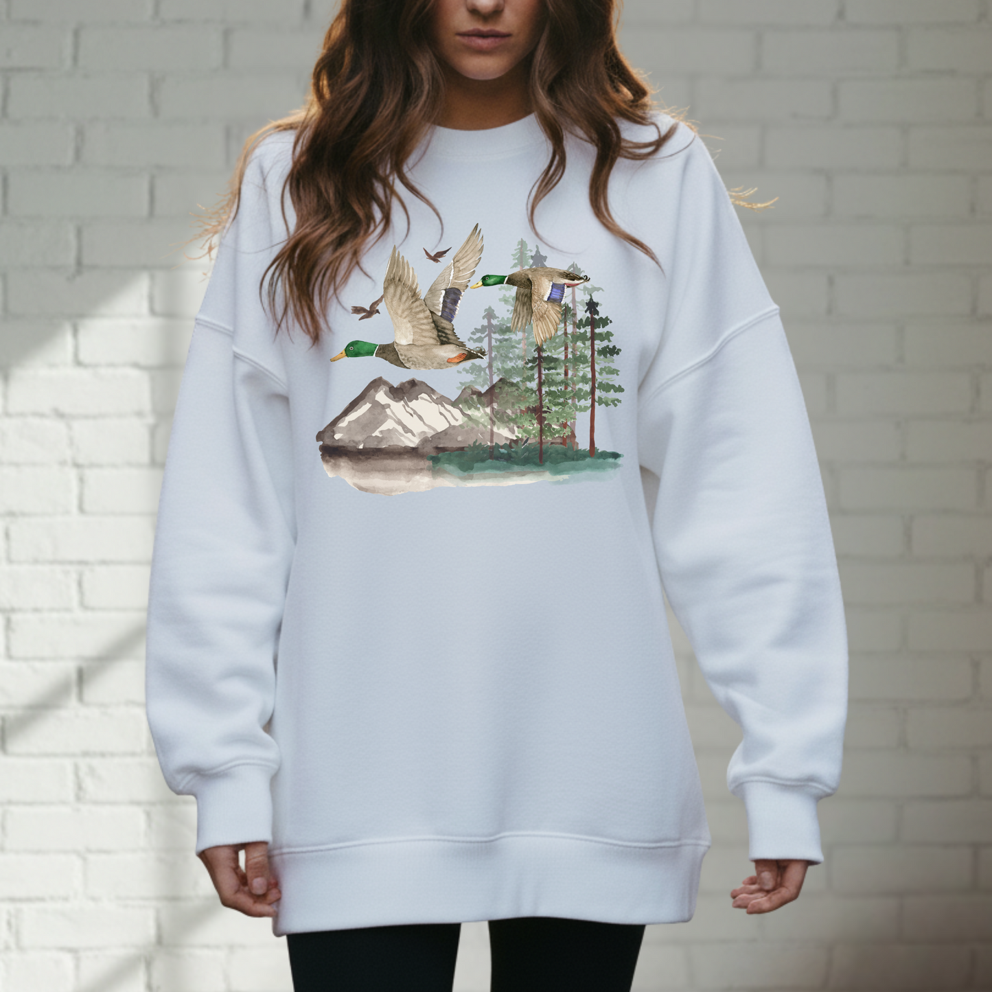 Duck Sweatshirt, Crew neck, Nature, Outdoors, Duck Hunt, Mallard, Cotton