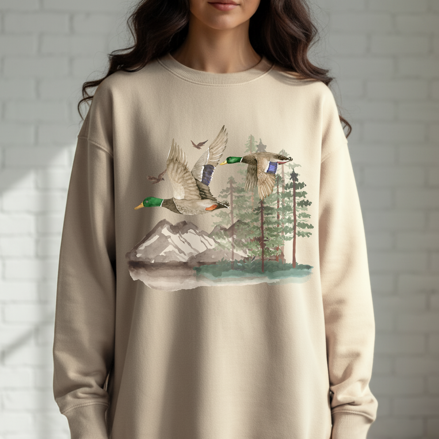 Duck Sweatshirt, Crew neck, Nature, Outdoors, Duck Hunt, Mallard, Cotton