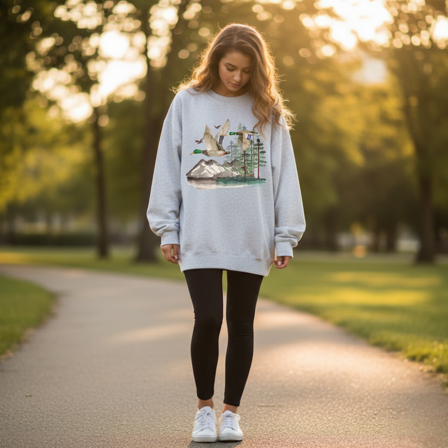 Duck Sweatshirt, Crew neck, Nature, Outdoors, Duck Hunt, Mallard, Cotton