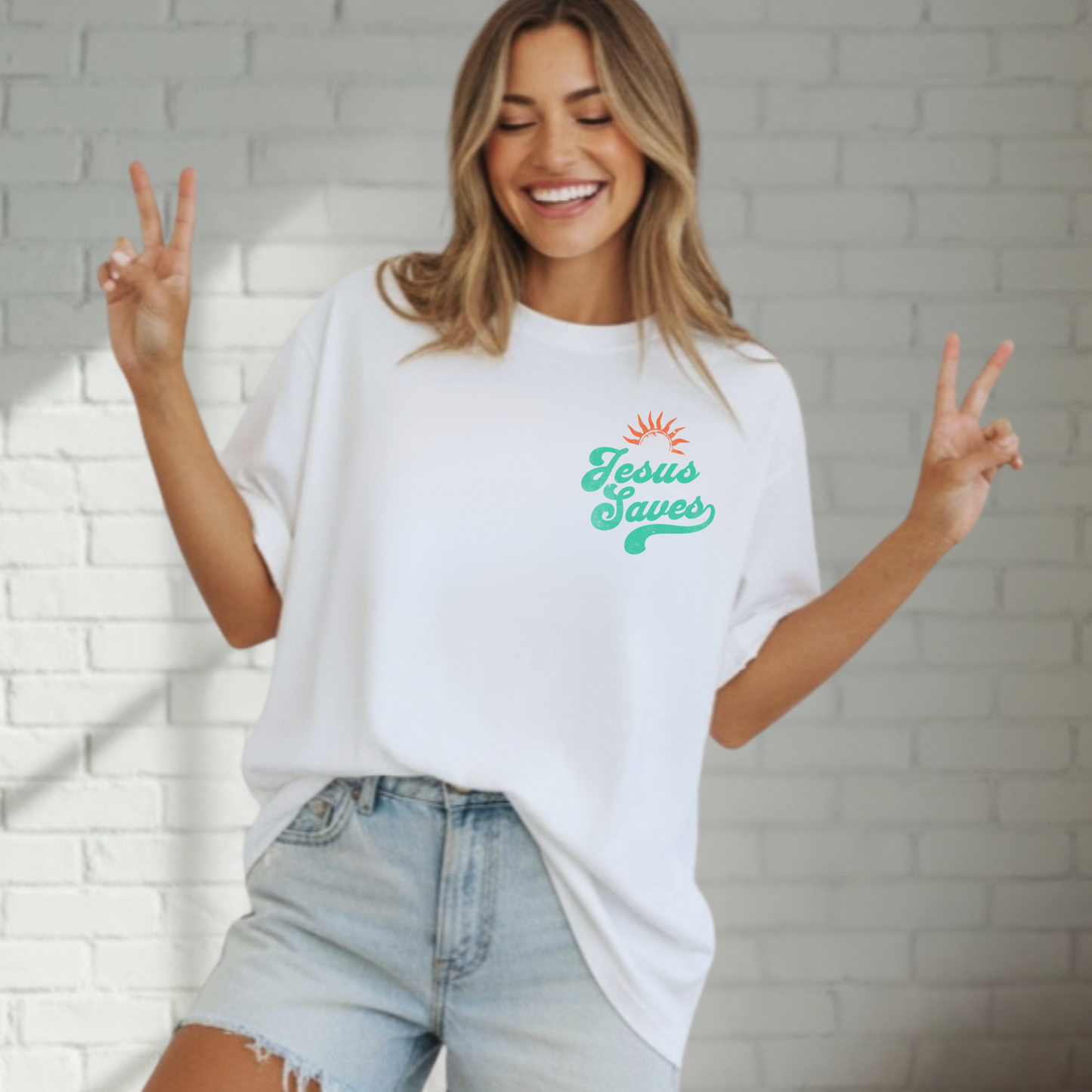 Jesus Saves Tee, Christian Tee, Church Wear, Vacation Tee, Soft Cotton T-shirt