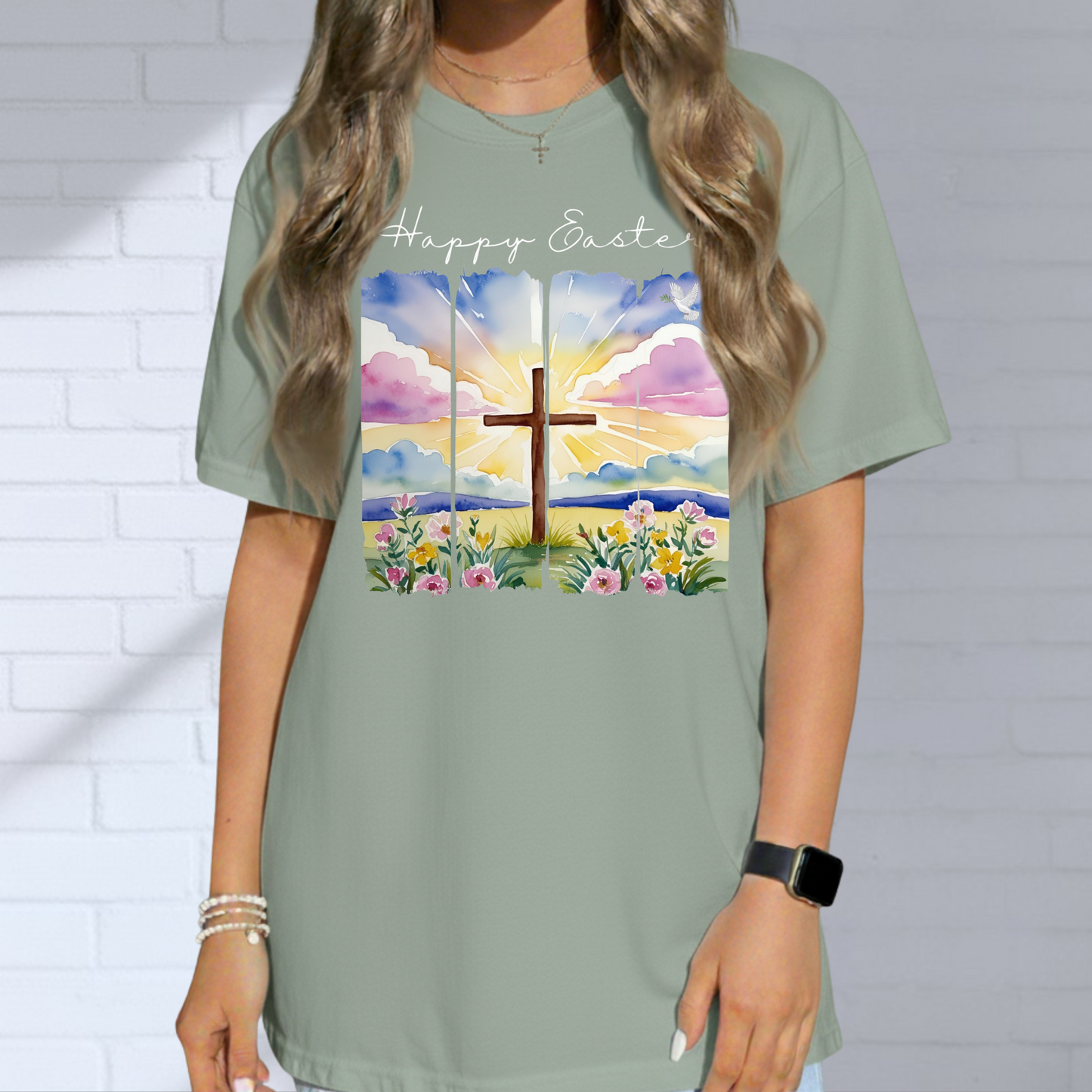 Happy Easter Shirt, Faith, Spring, Christian Tee, Colorful Graphic Tee