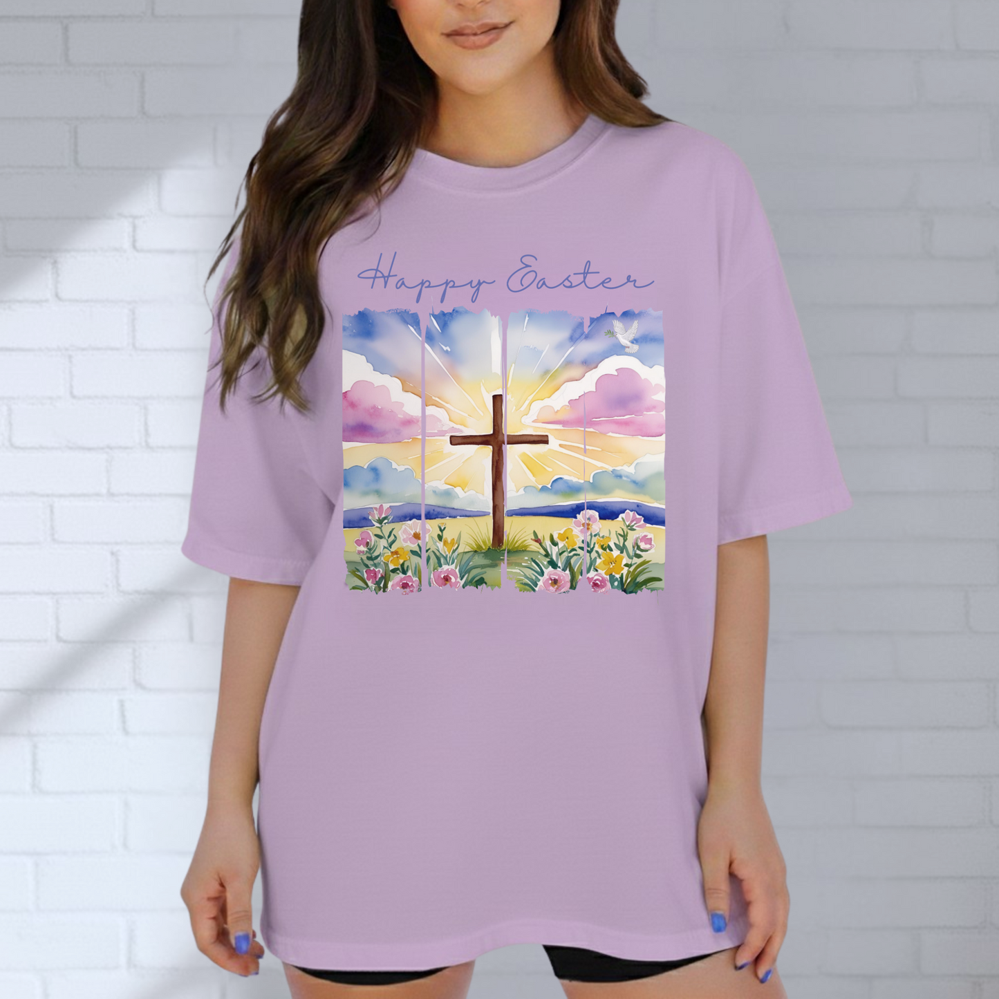 Happy Easter Shirt, Faith, Spring, Christian Tee, Colorful Graphic Tee
