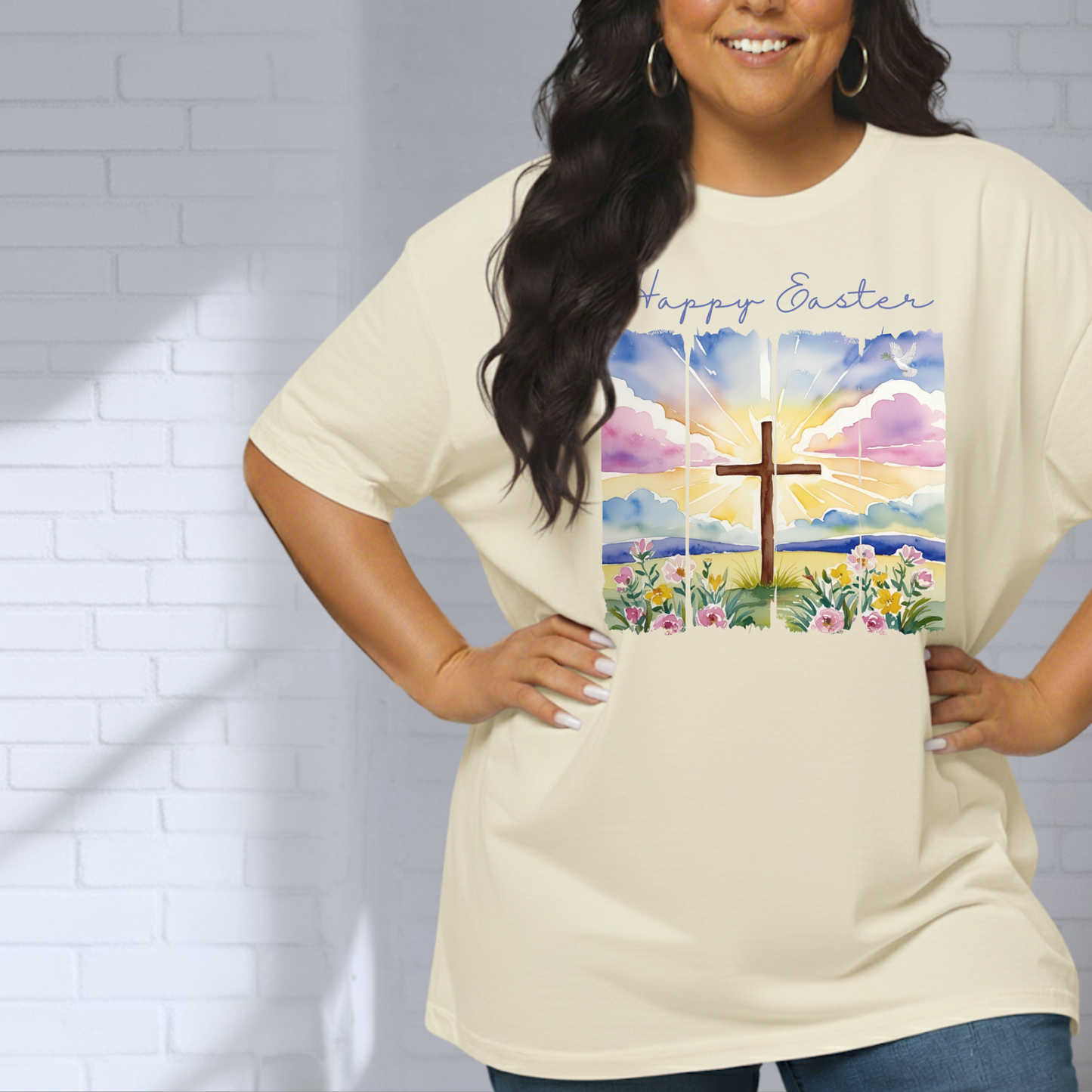 Happy Easter Shirt, Faith, Spring, Christian Tee, Colorful Graphic Tee
