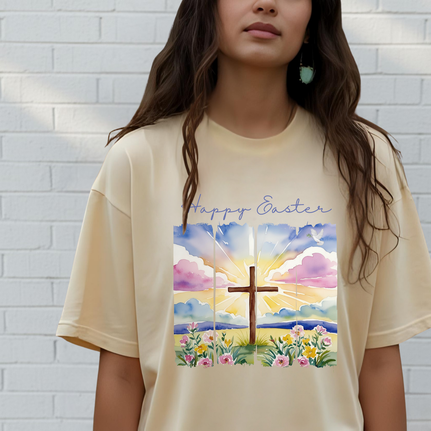 Happy Easter Shirt, Faith, Spring, Christian Tee, Colorful Graphic Tee