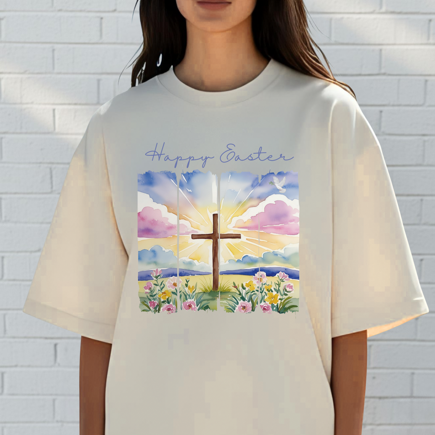 Happy Easter Shirt, Faith, Spring, Christian Tee, Colorful Graphic Tee