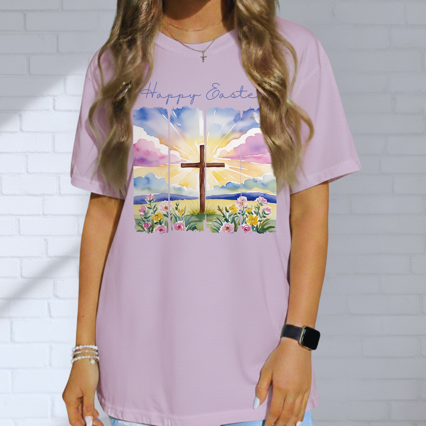 Happy Easter Shirt, Faith, Spring, Christian Tee, Colorful Graphic Tee
