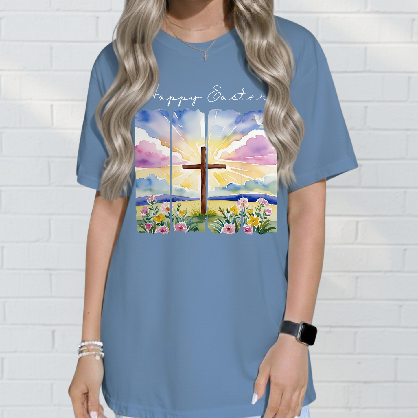 Happy Easter Shirt, Faith, Spring, Christian Tee, Colorful Graphic Tee