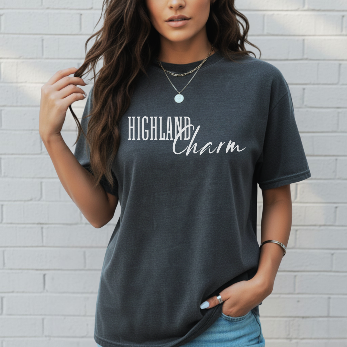 Highland Cow Charm Graphic Shirt, Western T-Shirt